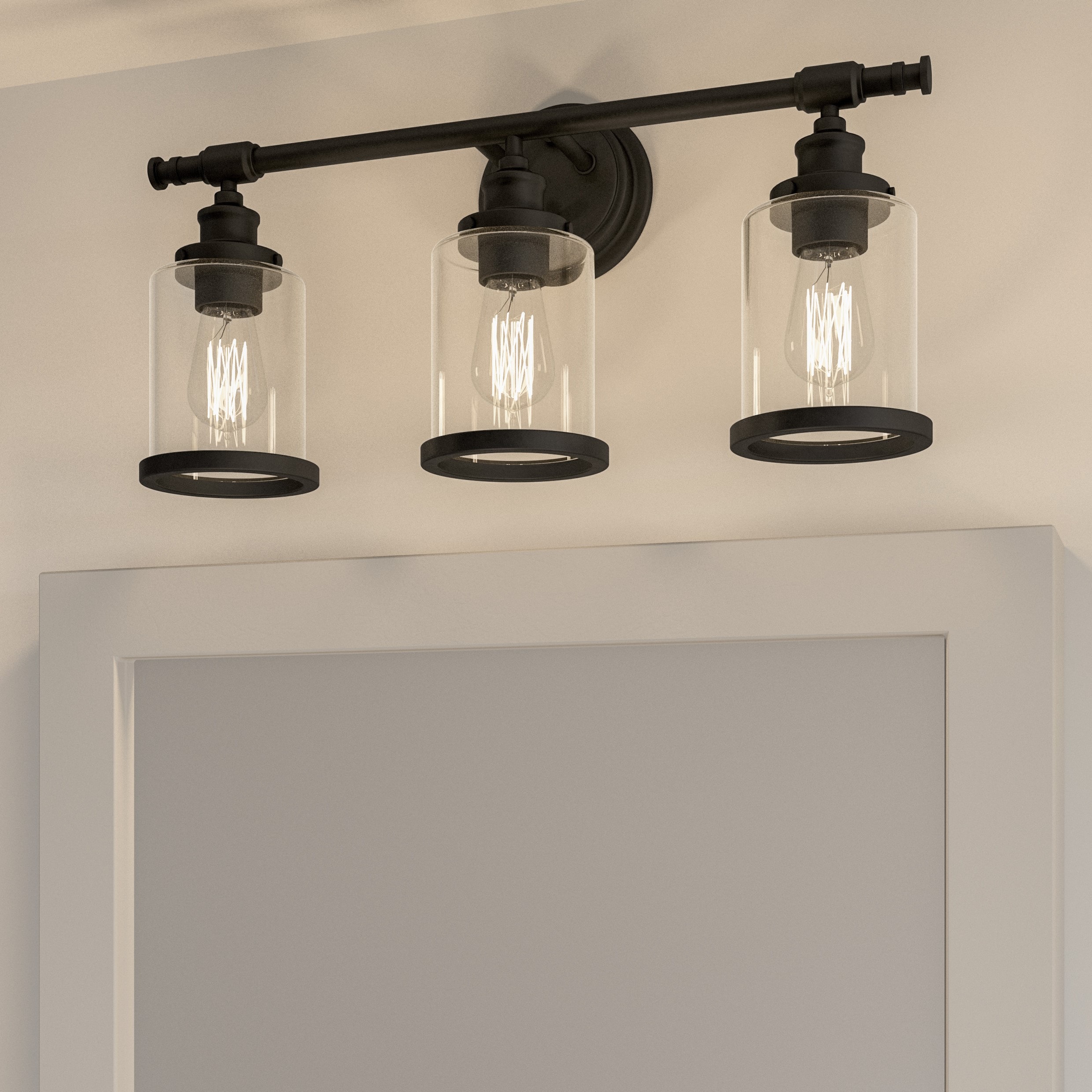 Quoizel DIX8623MBK Dixie 23.5-in 3-Light Matte Black Transitional Vanity Light