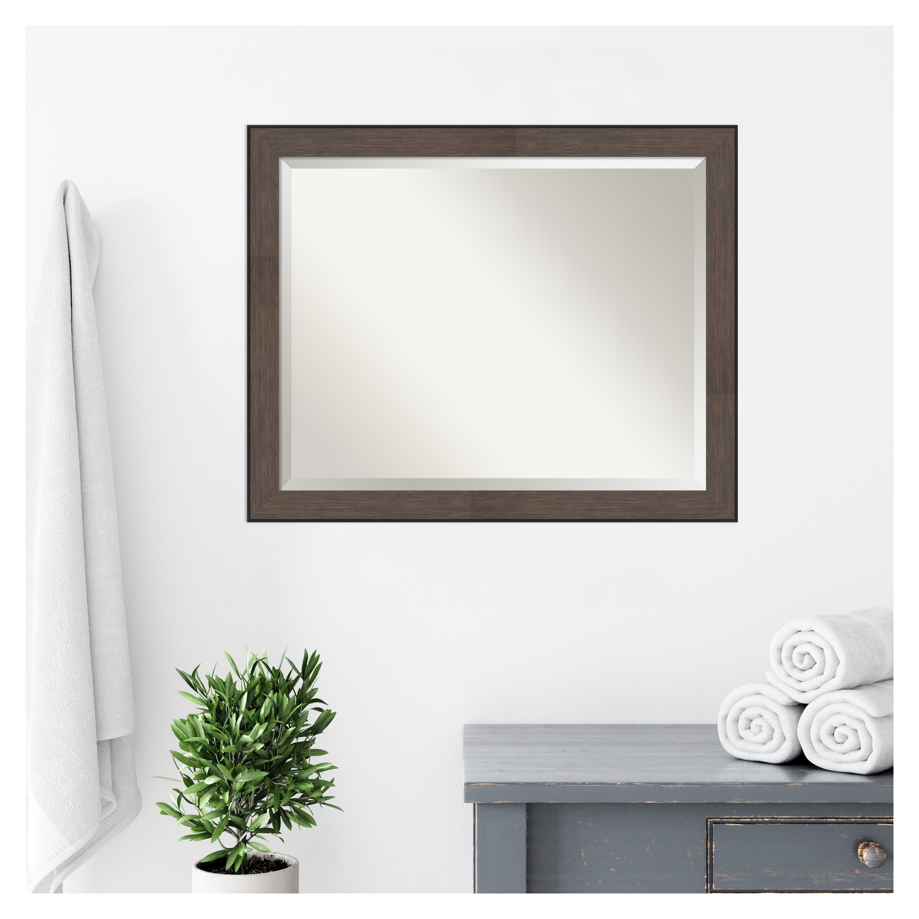 Amanti Art Outline Brown Frame 31.5-in W x 25.5-in H Matte Brown ...