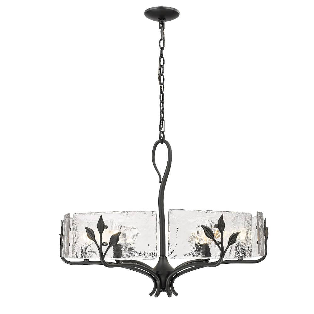 Golden Lighting Calla 6-Light Natural Black Chandelier