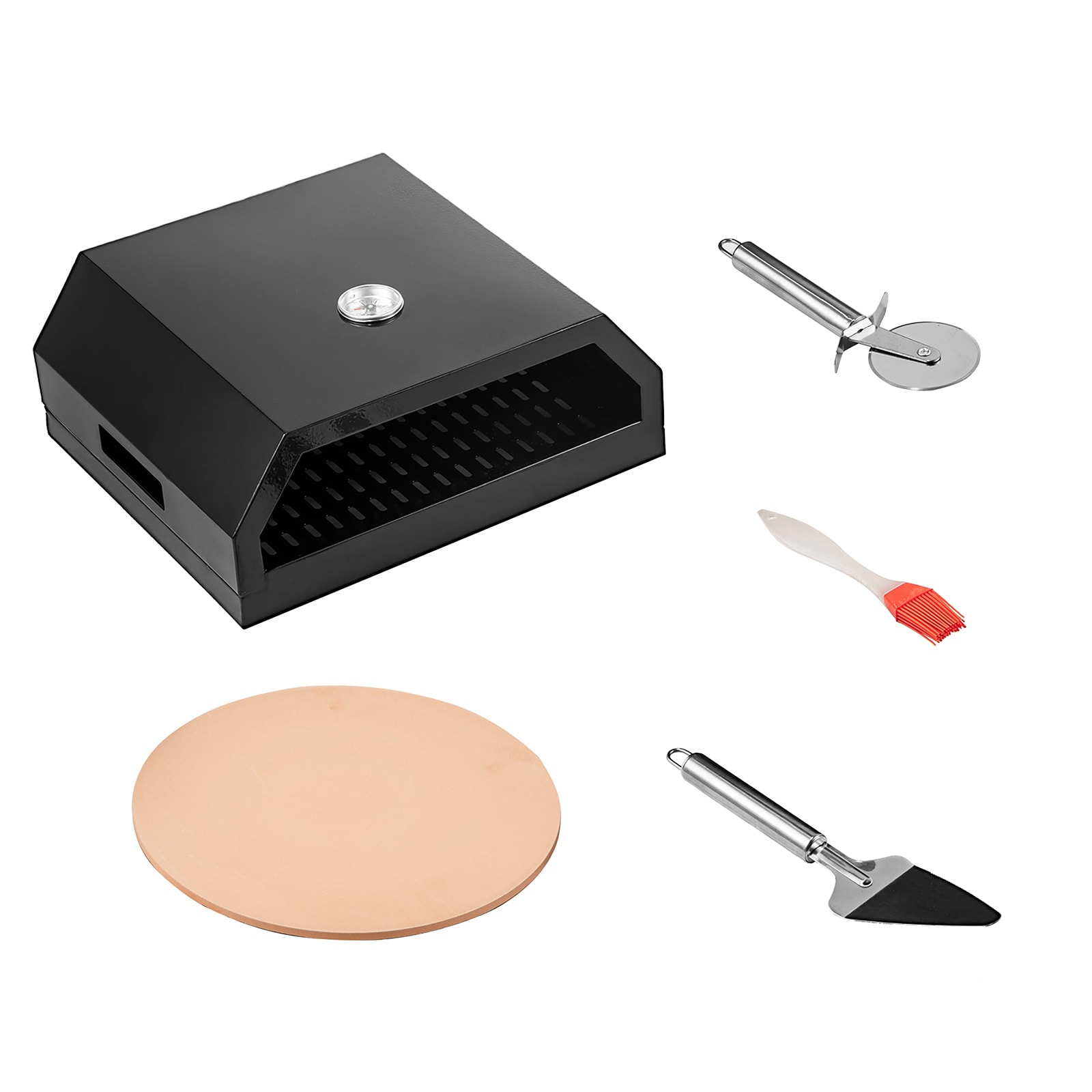 Black Stainless Steel Outdoor Gas Pizza Oven Kit with Accessories