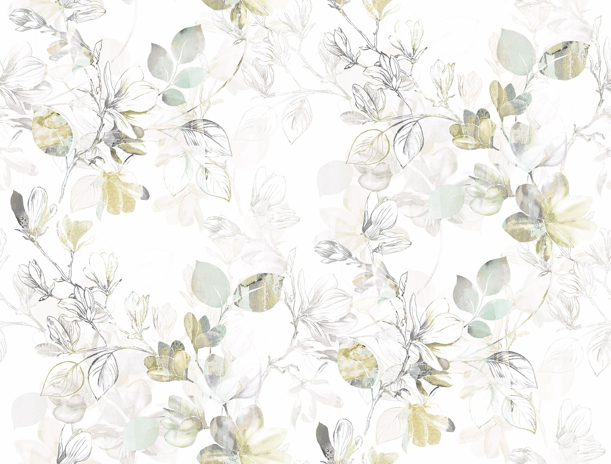York Wallcoverings CL2540 Impressionist 60.8-Sq. Feet Green Paper Ivy/Vines Unpasted Wallpaper