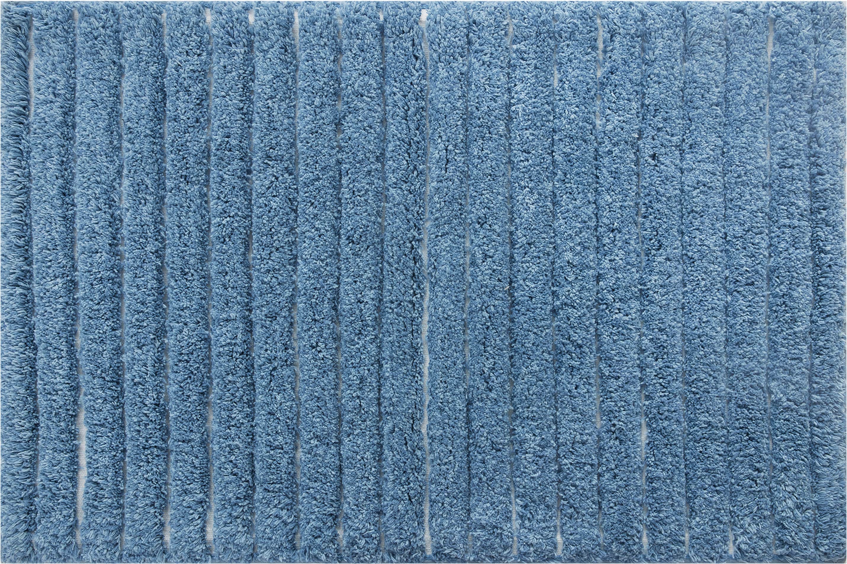 allen + roth 20-in x 30-in Tranquil Blue Aqua Cotton Bath Mat in