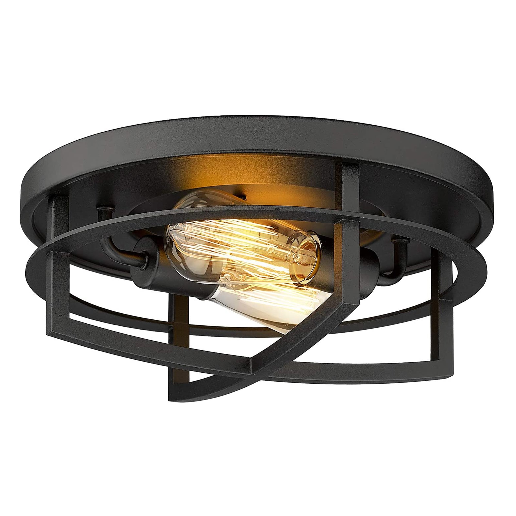 LTMATE LS4FW01-F BKDM JAZAVA 2 -Light 13-in Polished Black Flush Mount Light