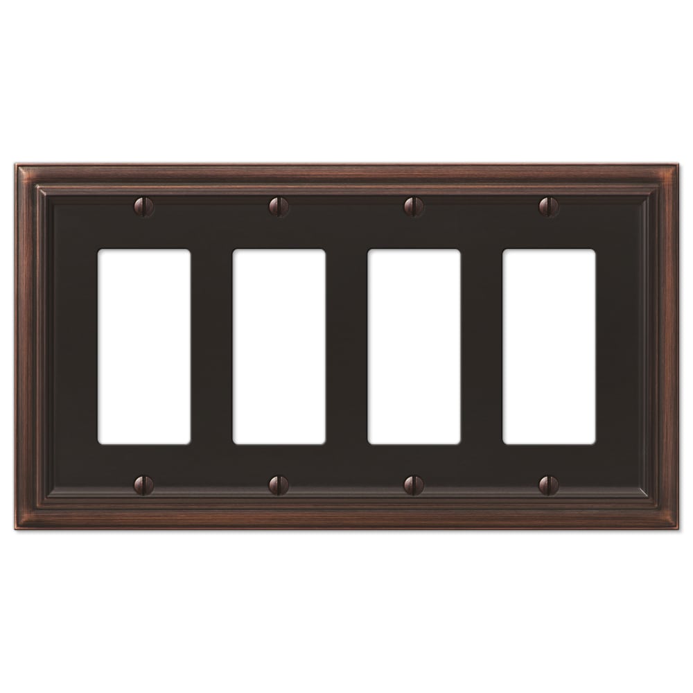 Amerelle 94R4VB Continental 4 -Gang Specialty Size Aged Bronze Metal Indoor Decorator Wall Plate