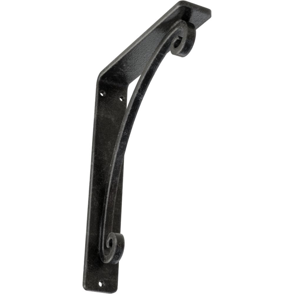Ekena Millwork BKTM01X05X08SLEASV Legacy 5.5-in x 1.5-in x 8-in Gray Wrought iron Mounting bracket