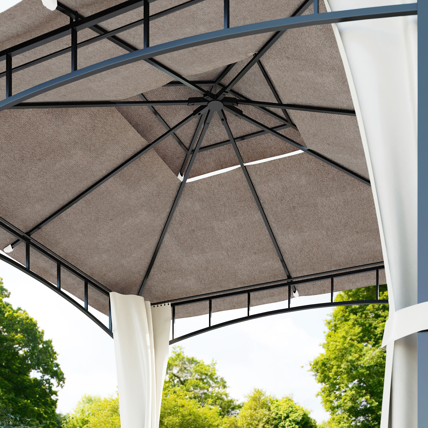 Hanover ORIANGAZ-TAN Wood-Resin-Gazebos - View #6
