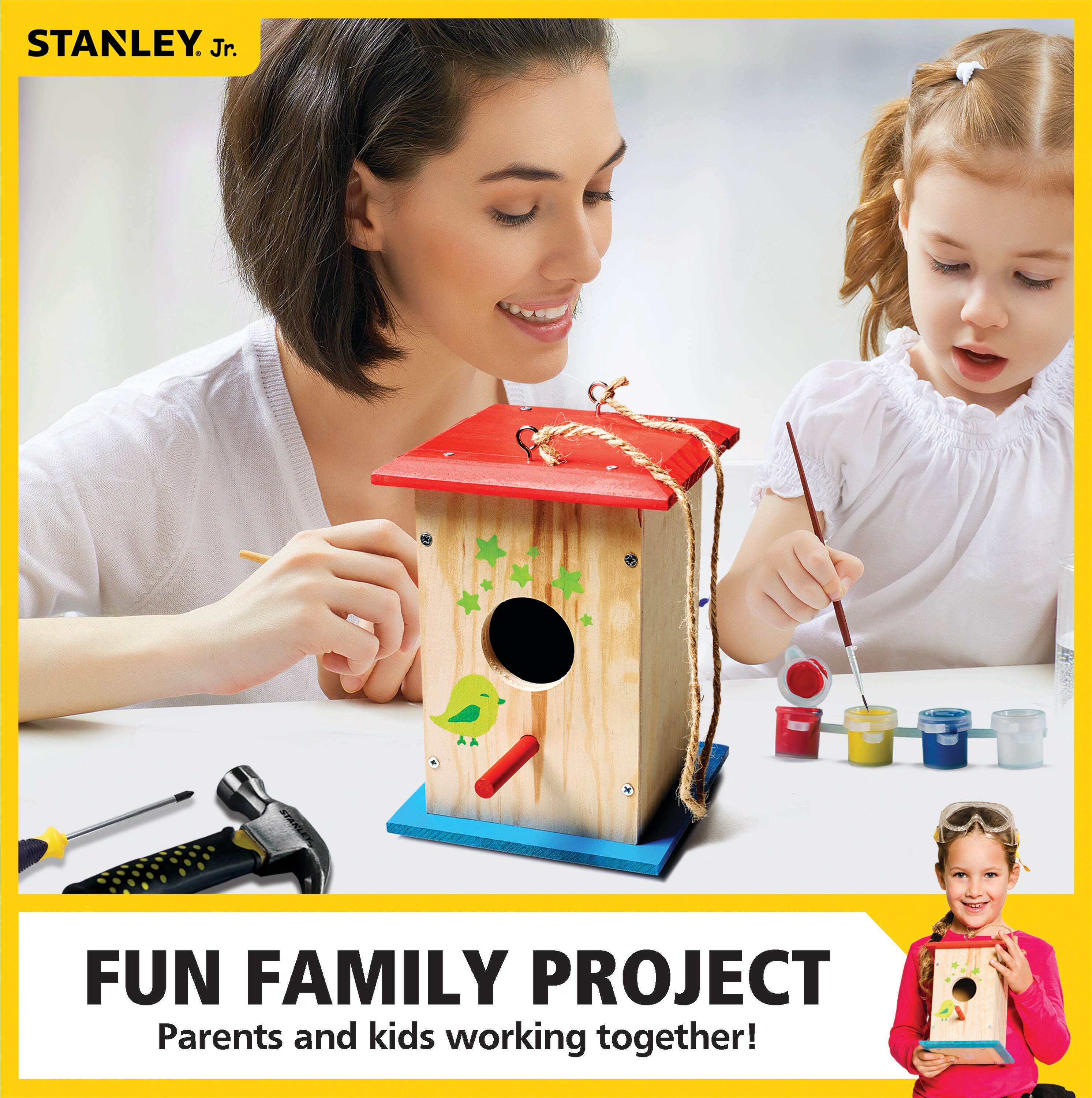 Stanley Jr. Kid's Beginner Project Kit - Complete Wood Building Set for  Ages 5+, Assembled Dimensions: 3.8-in x 5.6-in x 2.8 in the Kids Project  Kits department at