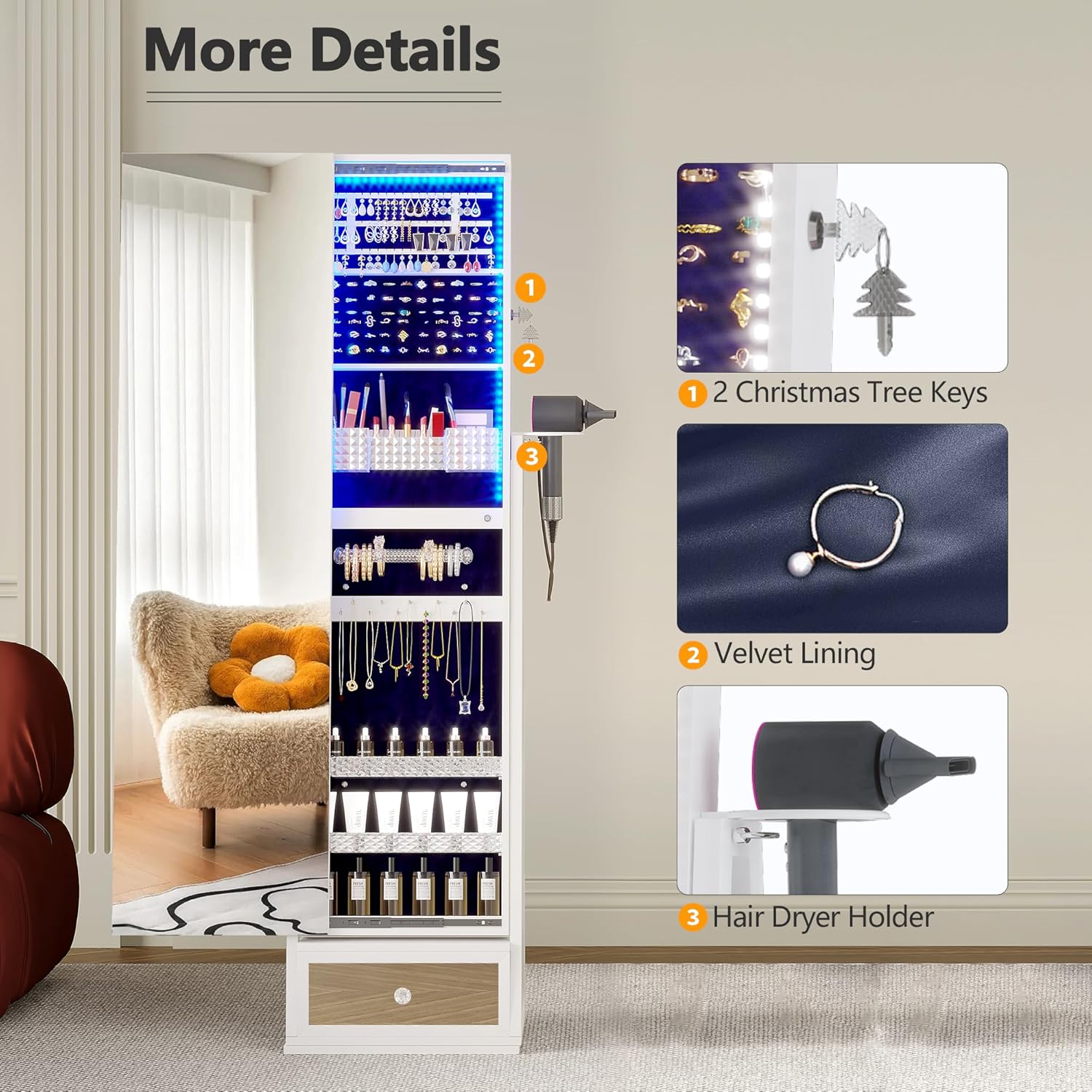 Vlsrka B0CHVRN8T2 Jewelry-Armoires - View #3