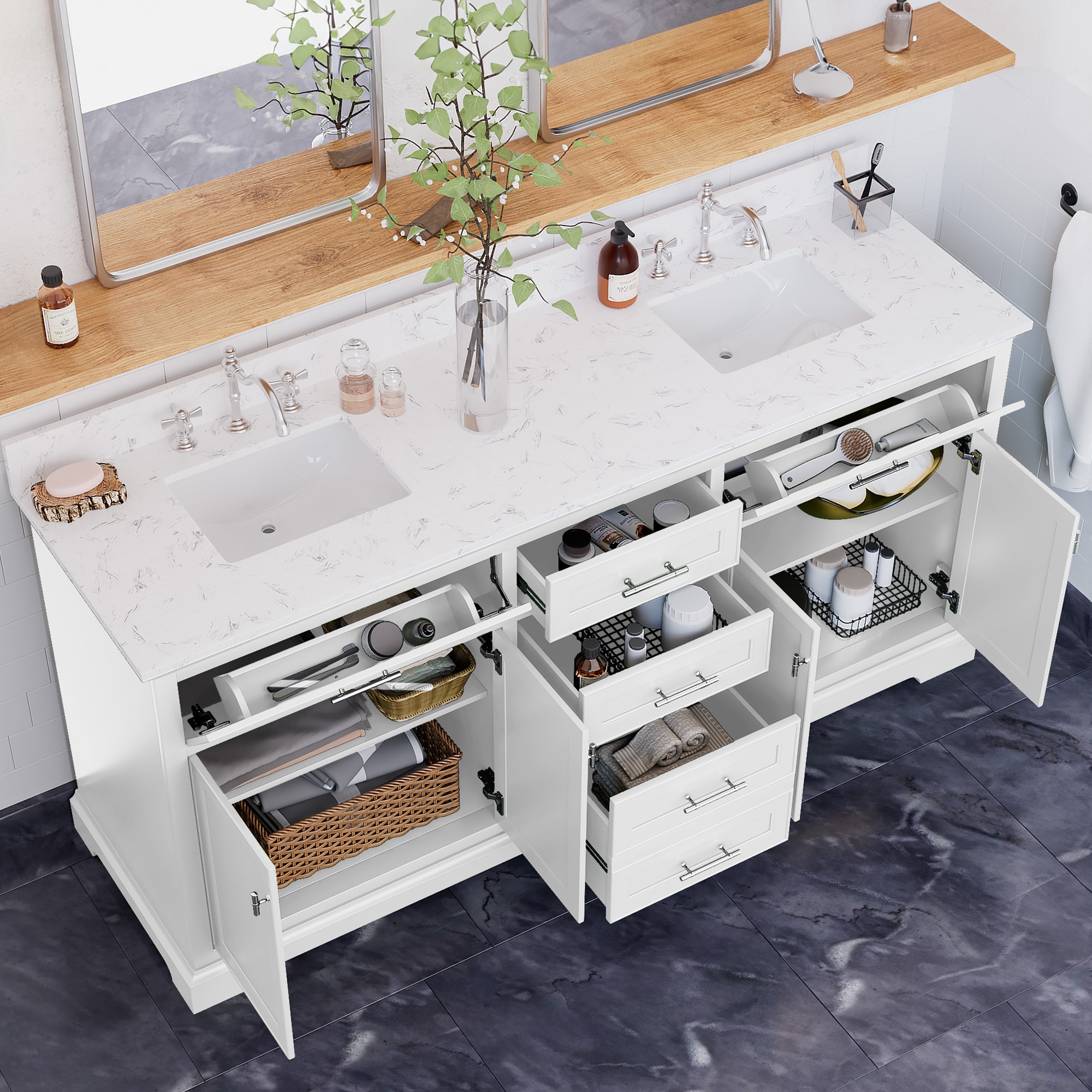 JEAREY DXRZJ-6S-YW Bath-Vanity-Combo - View #3