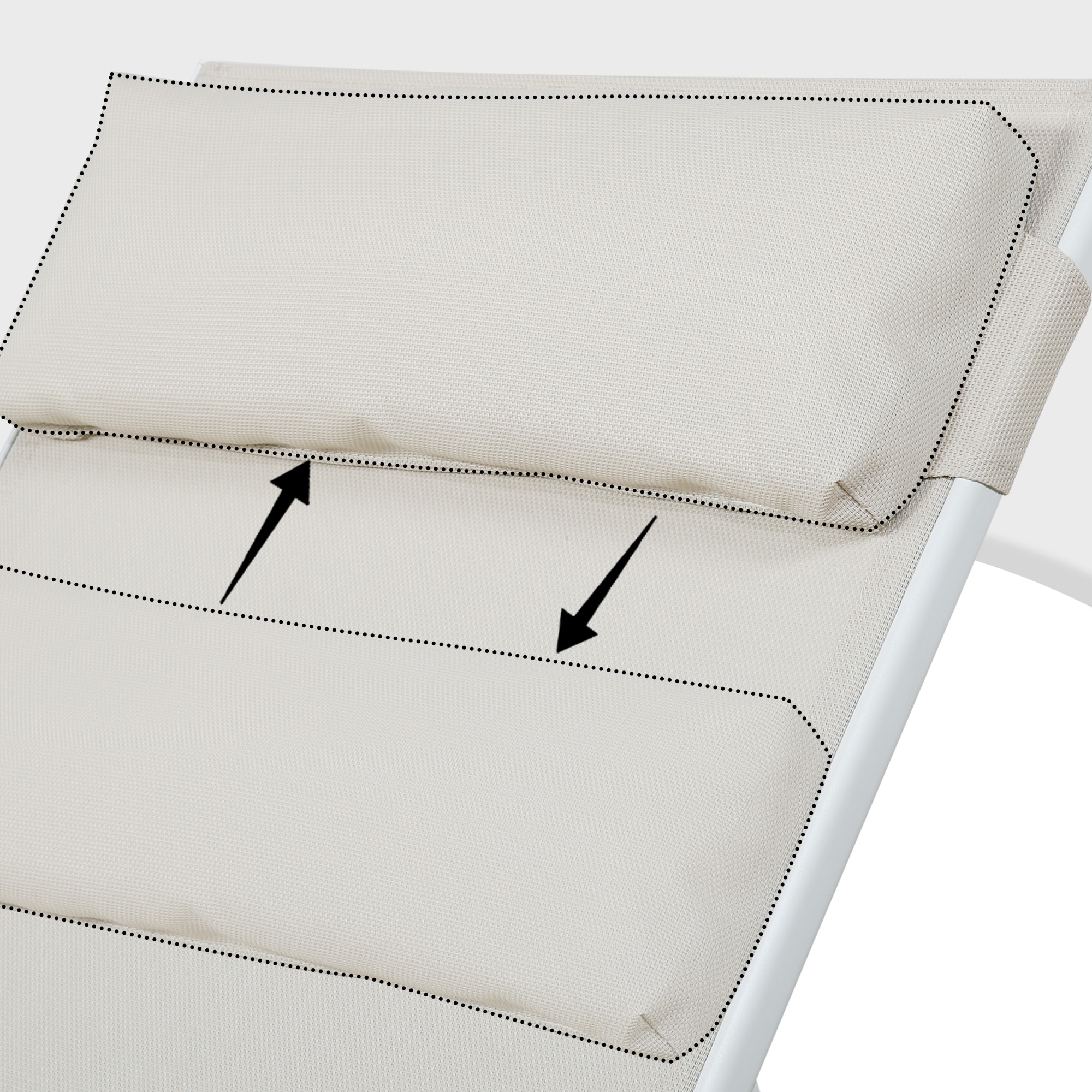 Outdoor Double Chaise Lounge with Cushions in Grey Aluminum