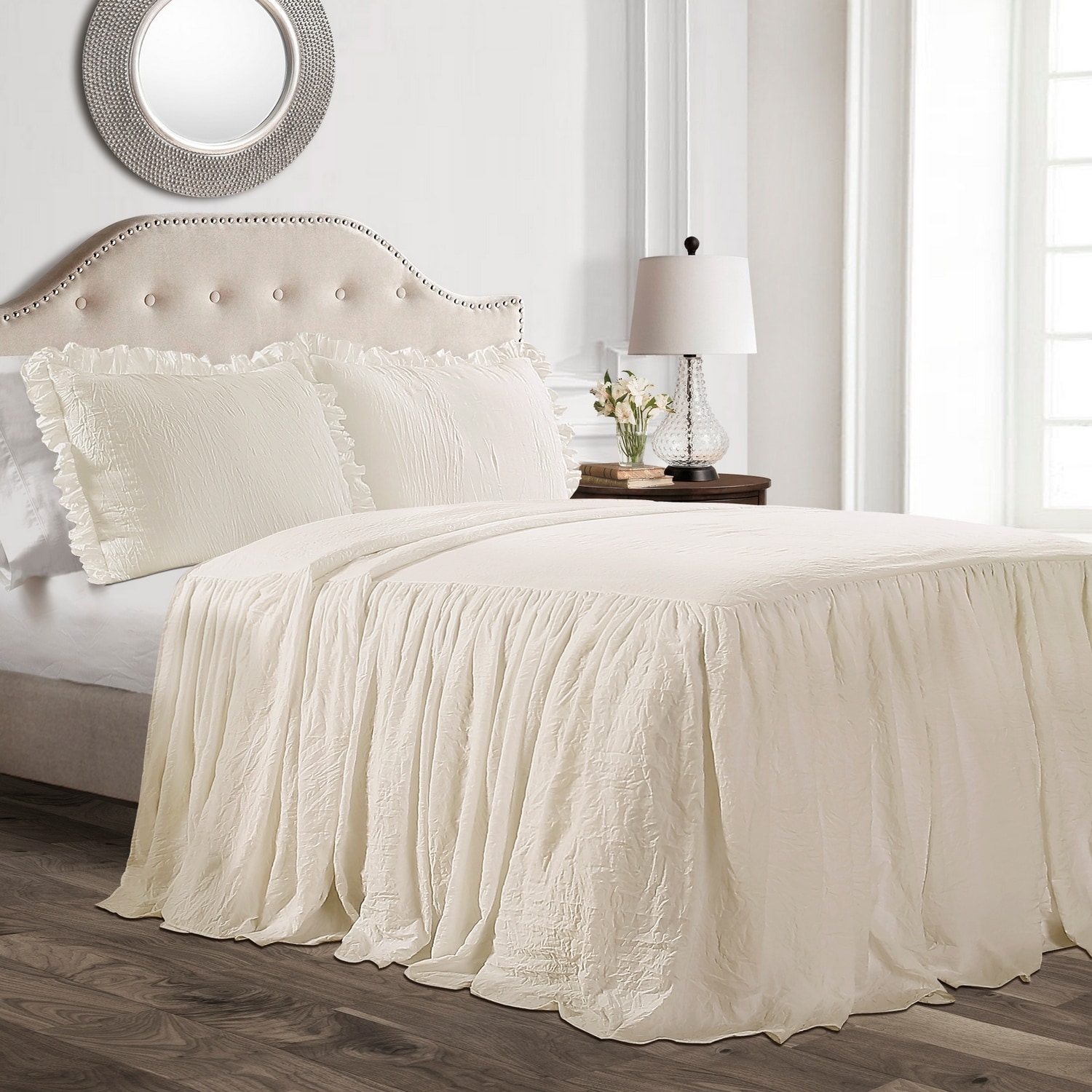 Lush Decor 16T002843 Ivory Solid Full Bedspread