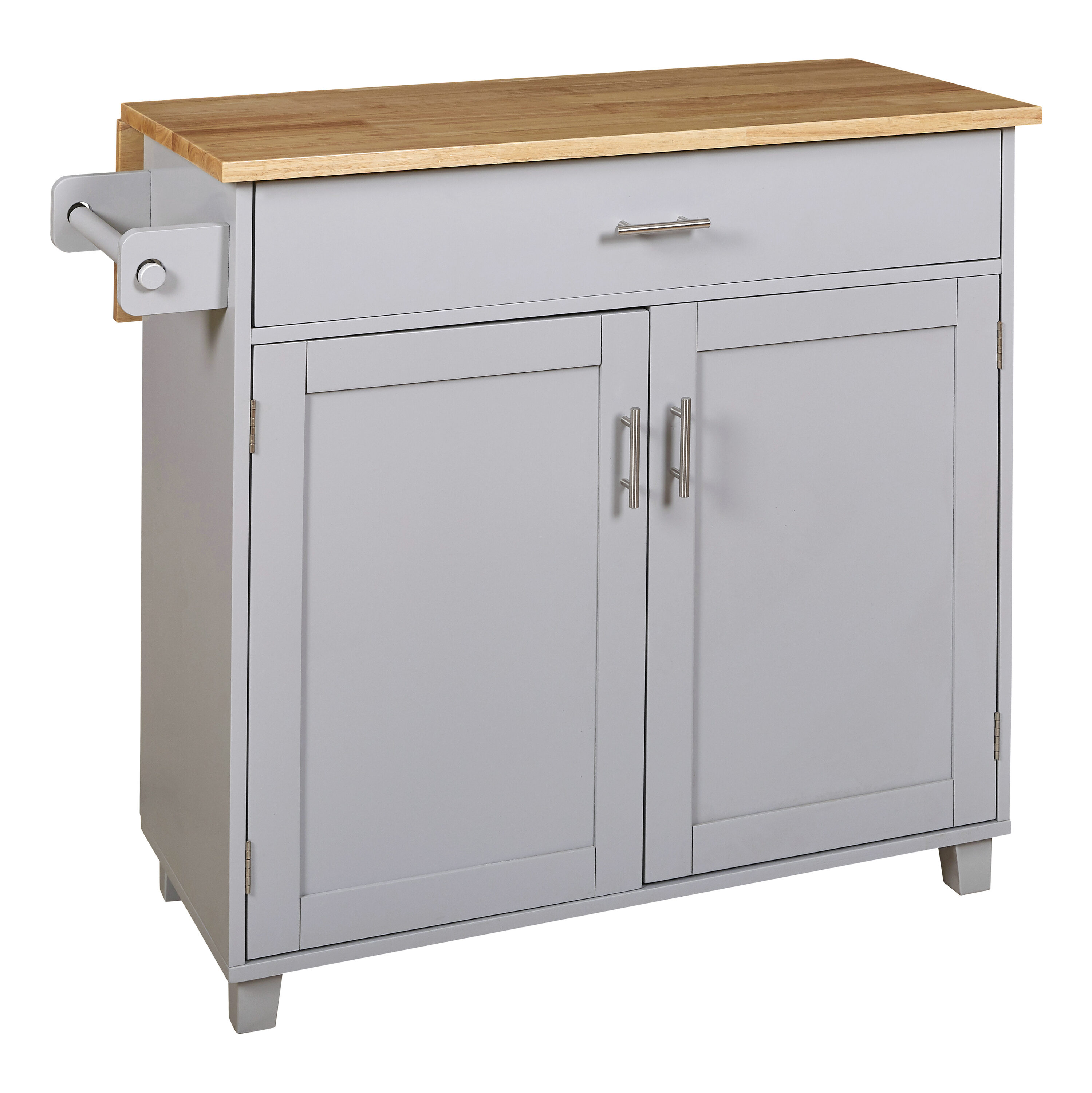 Runesay Blue Mdf Base with Mdf Wood Top Rolling Kitchen Island (25.7-in x 39-in x 34-in)