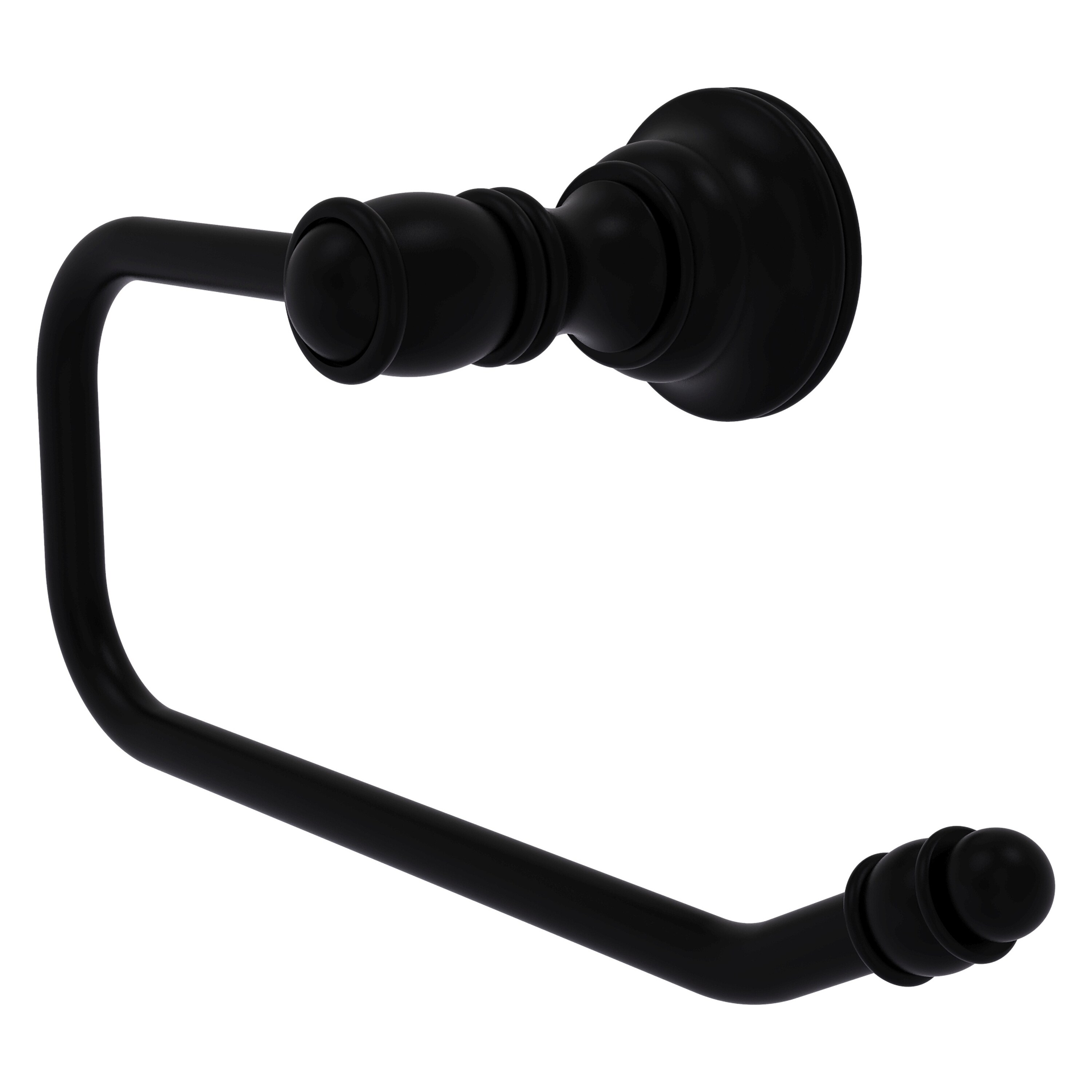 Allied Brass CL-24E-BKM Carolina Matte Black Wall mount Single post Toilet Paper Holder 1 -Rolls