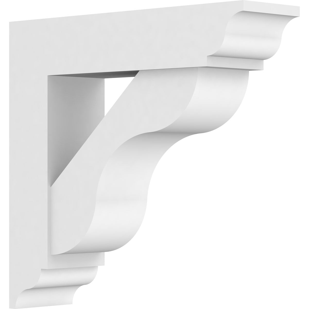 Ekena Millwork BKTP05X18X18CAR01 Standard Carmel 5-in x 18-in x 18-in White PVC Standard bracket