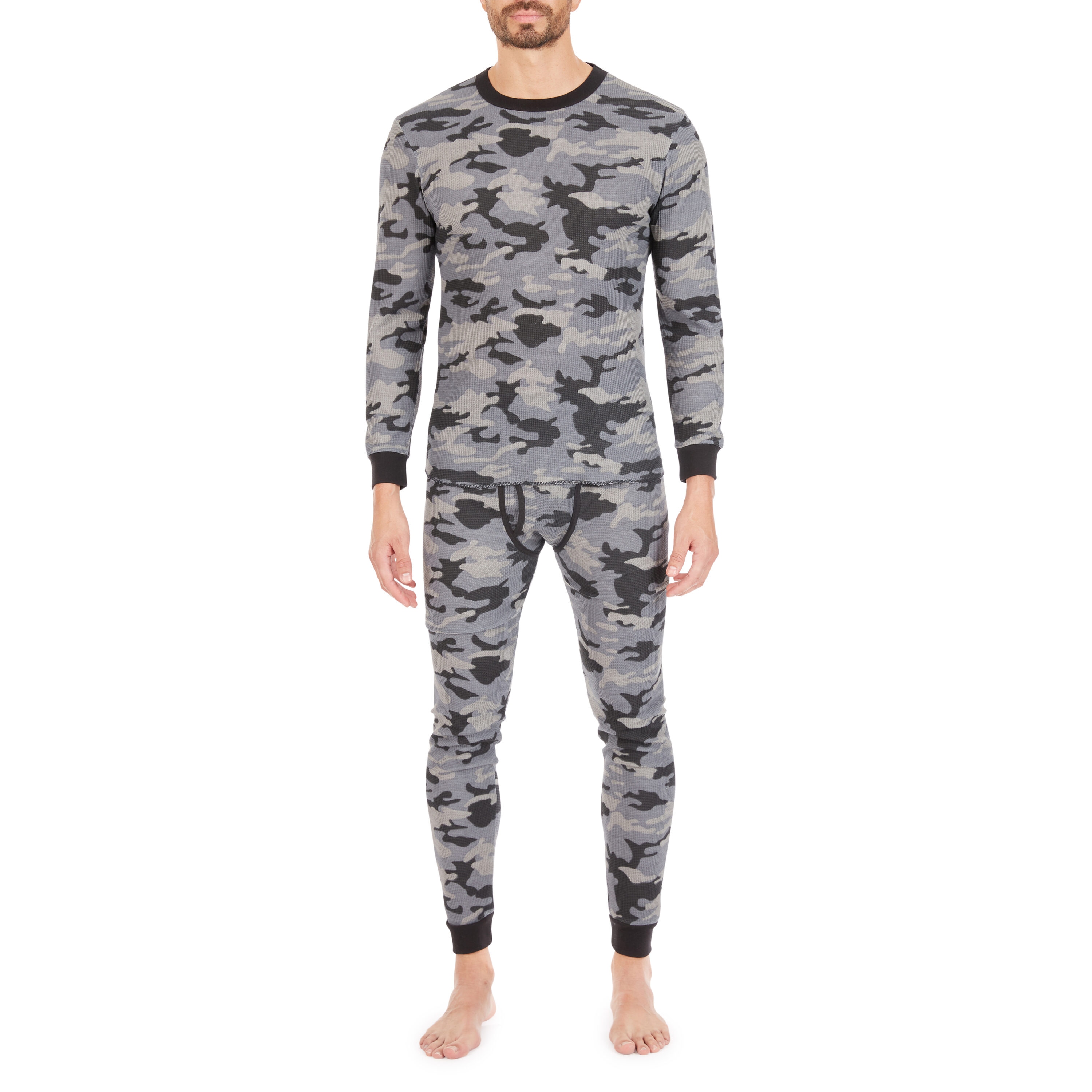 Smith's Workwear Black Camo-199g Cotton/Polyester Thermal Base