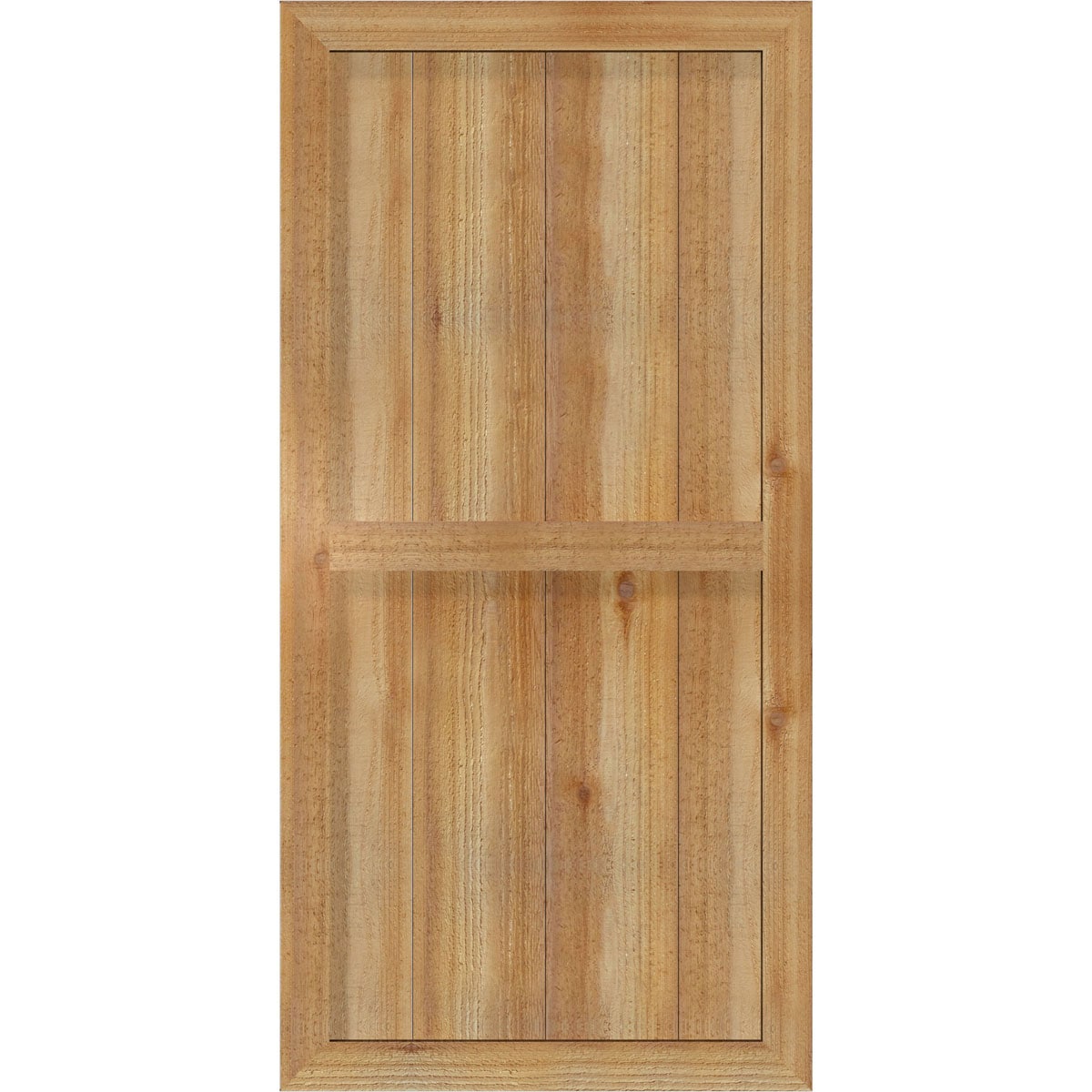 Ekena Millwork RBF06S21X044RWR 21.5-in W x 44-in H Unfinished Paintable/Stainable Board and batten Framed Wood Exterior Shutters ( 2 -Pack )