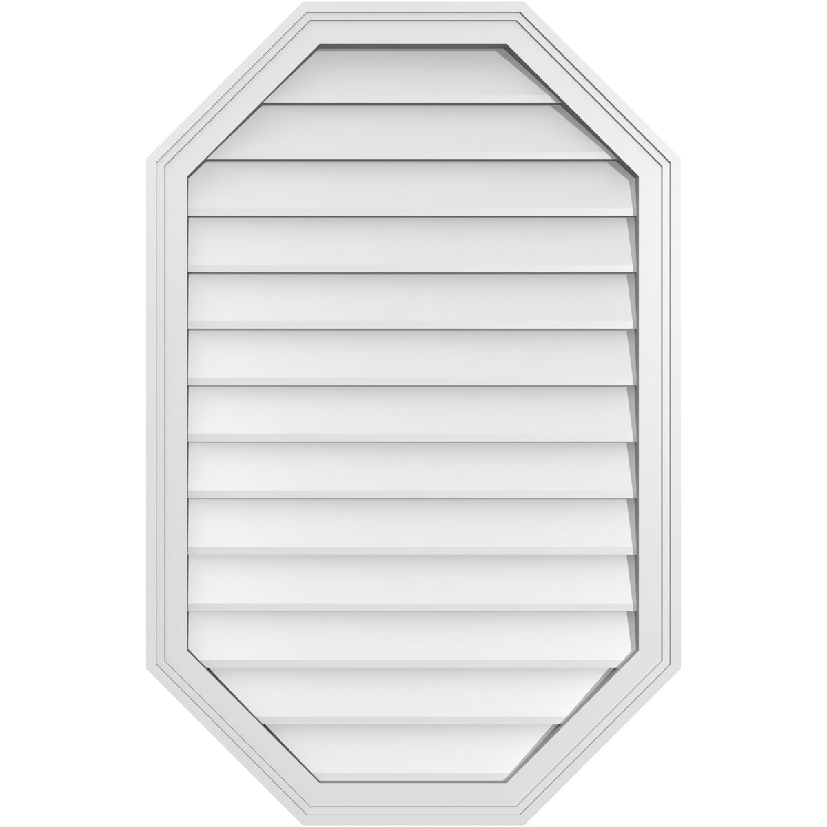 Ekena Millwork GVPOV26X4002SN 26-Inches x 40-Inches Off-white Octagon PVC Gable Louver Vent