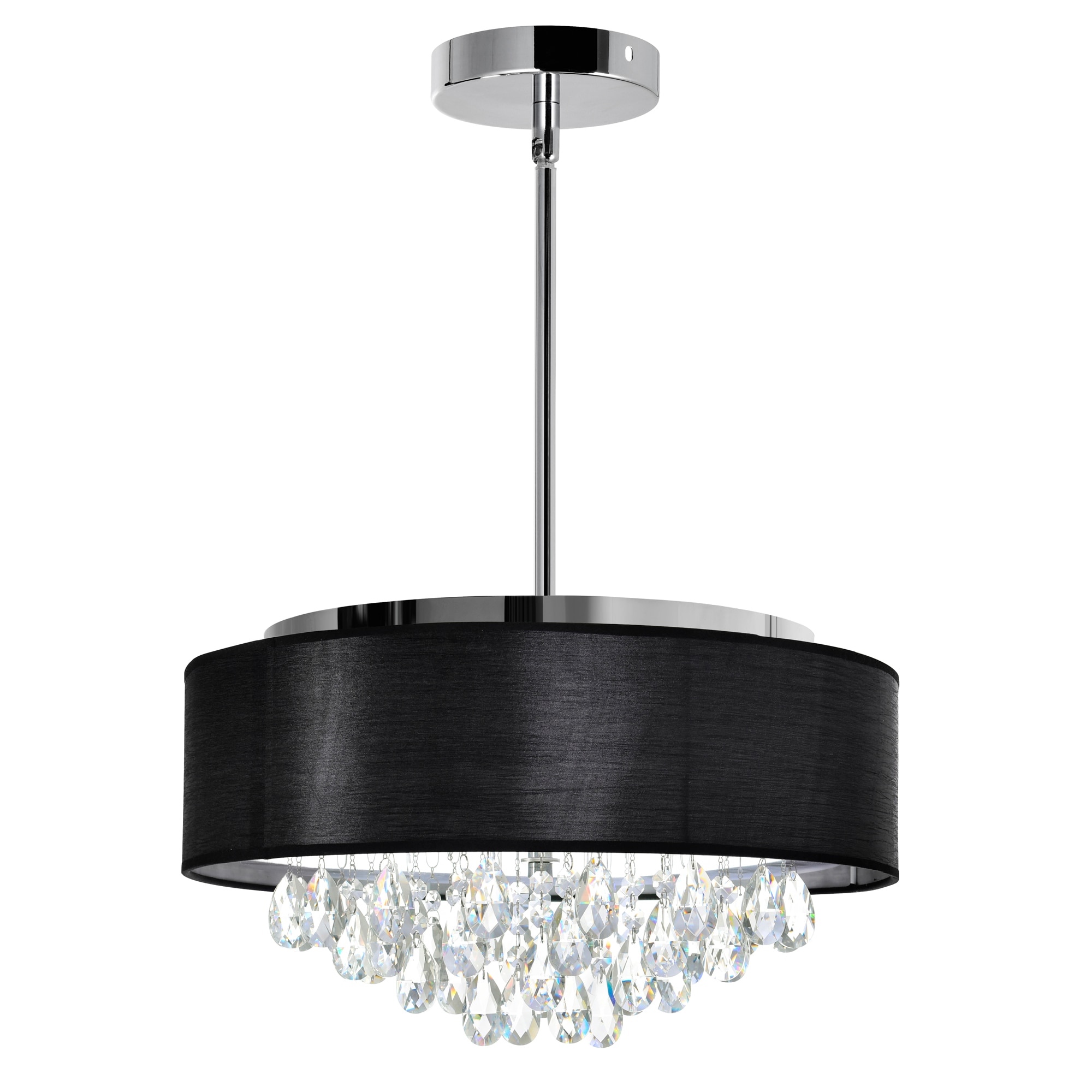 CWI Lighting 5443P18C (BLACK) Dash 4 -Light Chrome Modern/contemporary For Use in Bathrooms, Bedrooms, Dining Rooms, Foyers, Kitchens, Living Rooms Chandelier