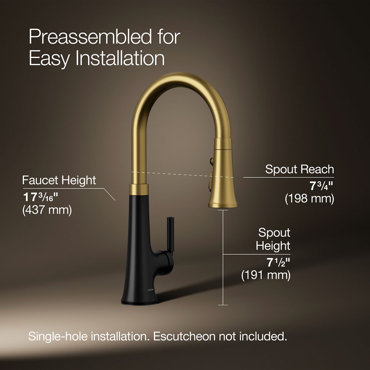 KOHLER K-23764-BMB Kitchen-Faucets - View #3