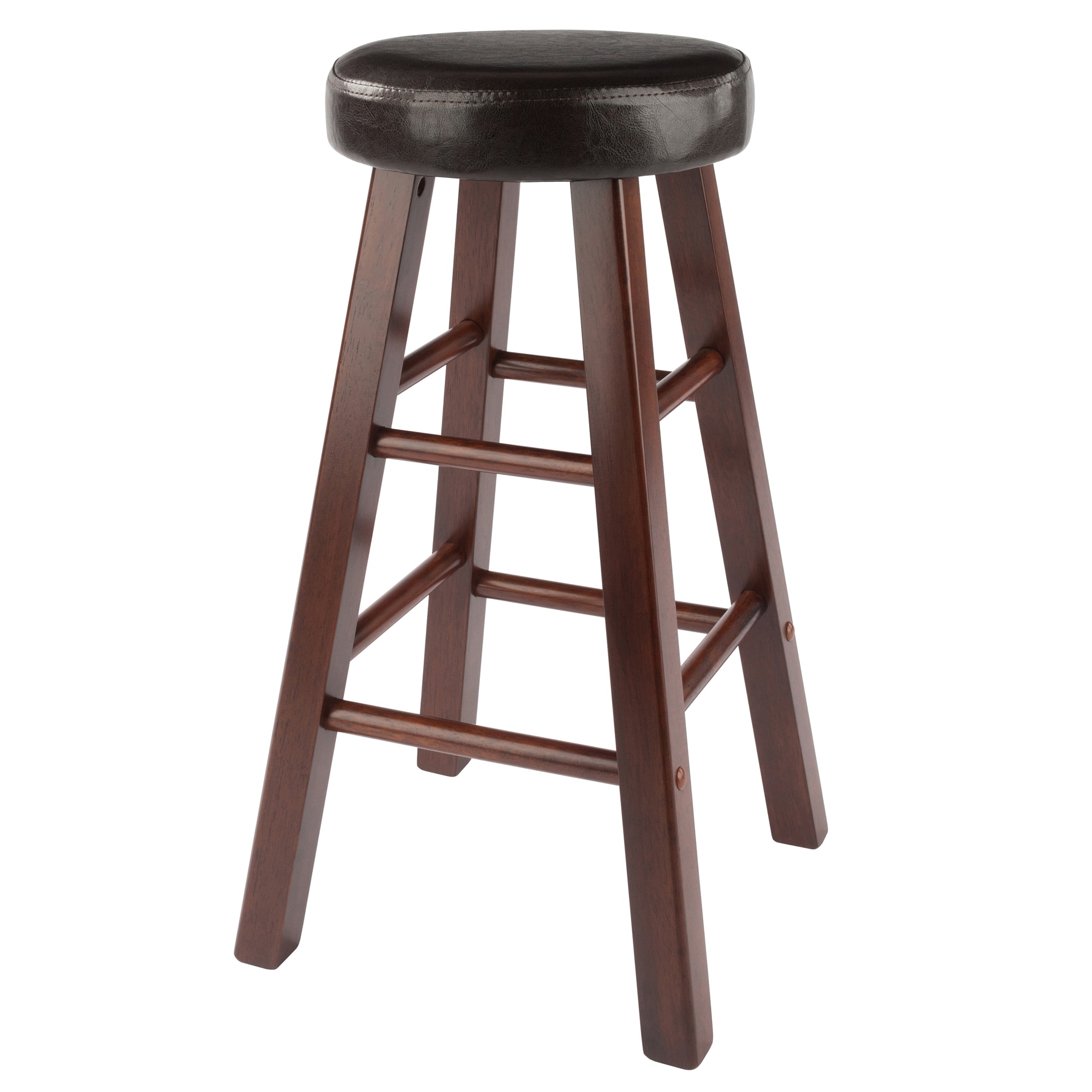 Transitional 25.5" Maria Counter Stool Set in Walnut & Espresso