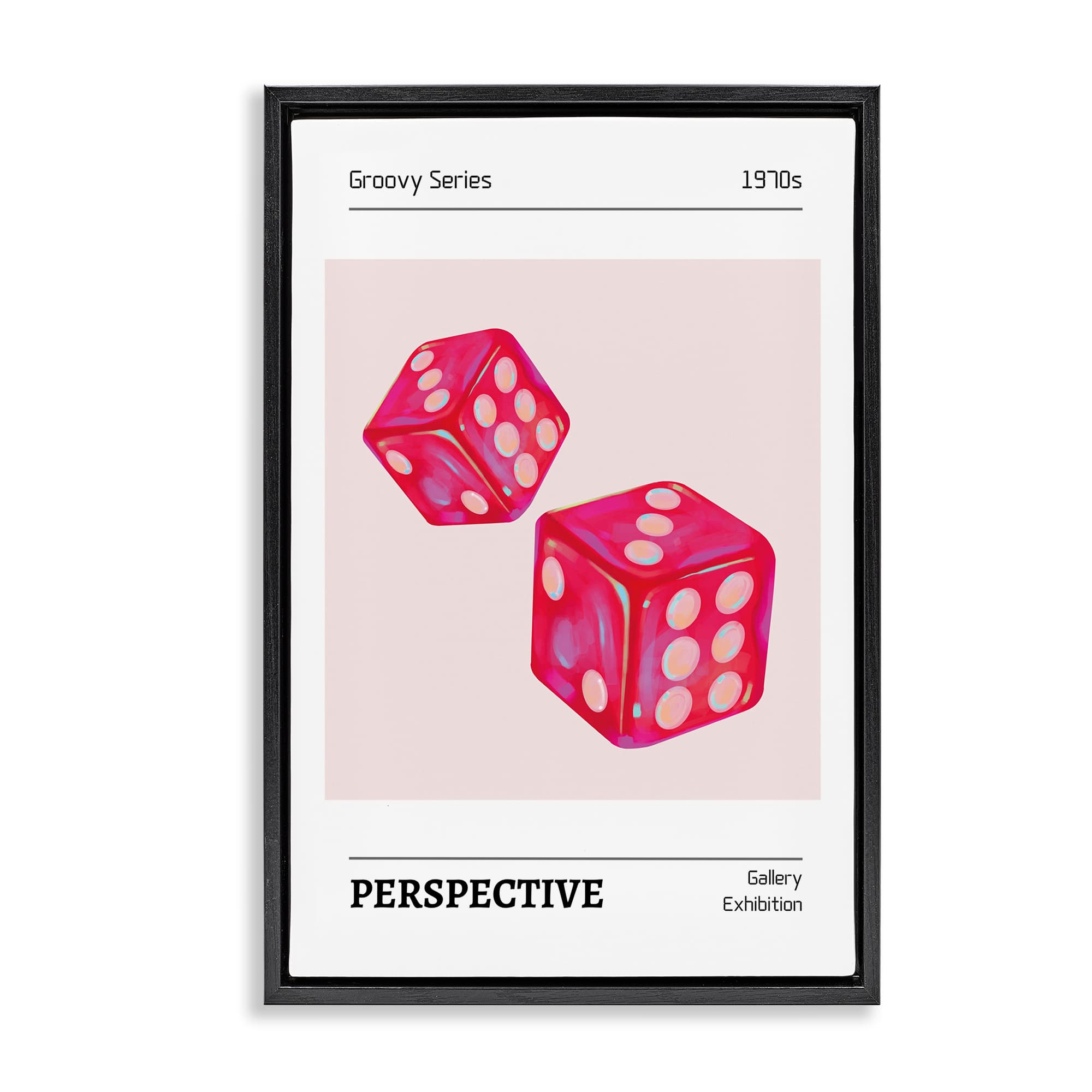 Stupell Industries BT-662-FFB-16X24 Pink Dice Pair Floating Frame design by LSR Design Studio