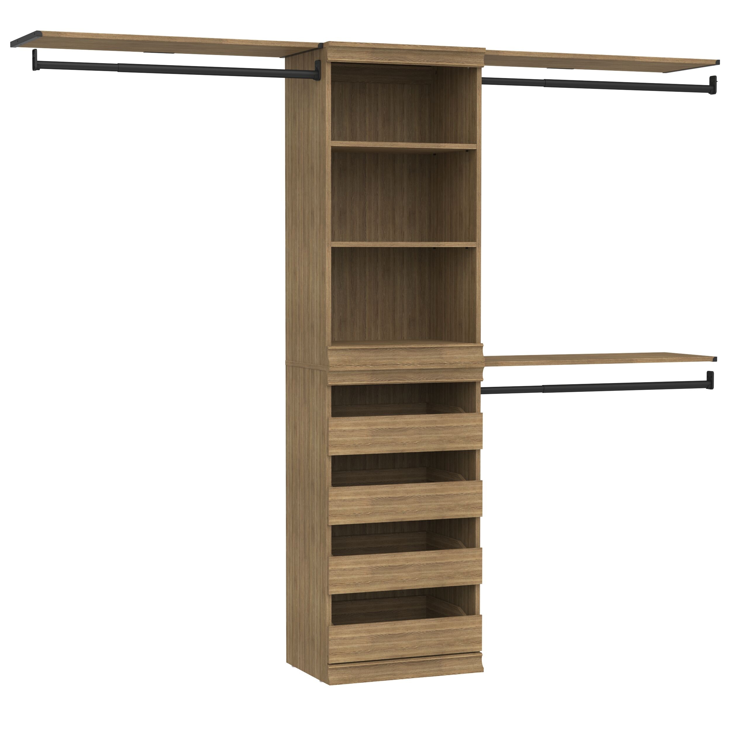 ClosetMaid 10000-05799 7.79-ft to 7.79-ft W x 6.7-ft H Sand Solid Shelving Wood Closet System