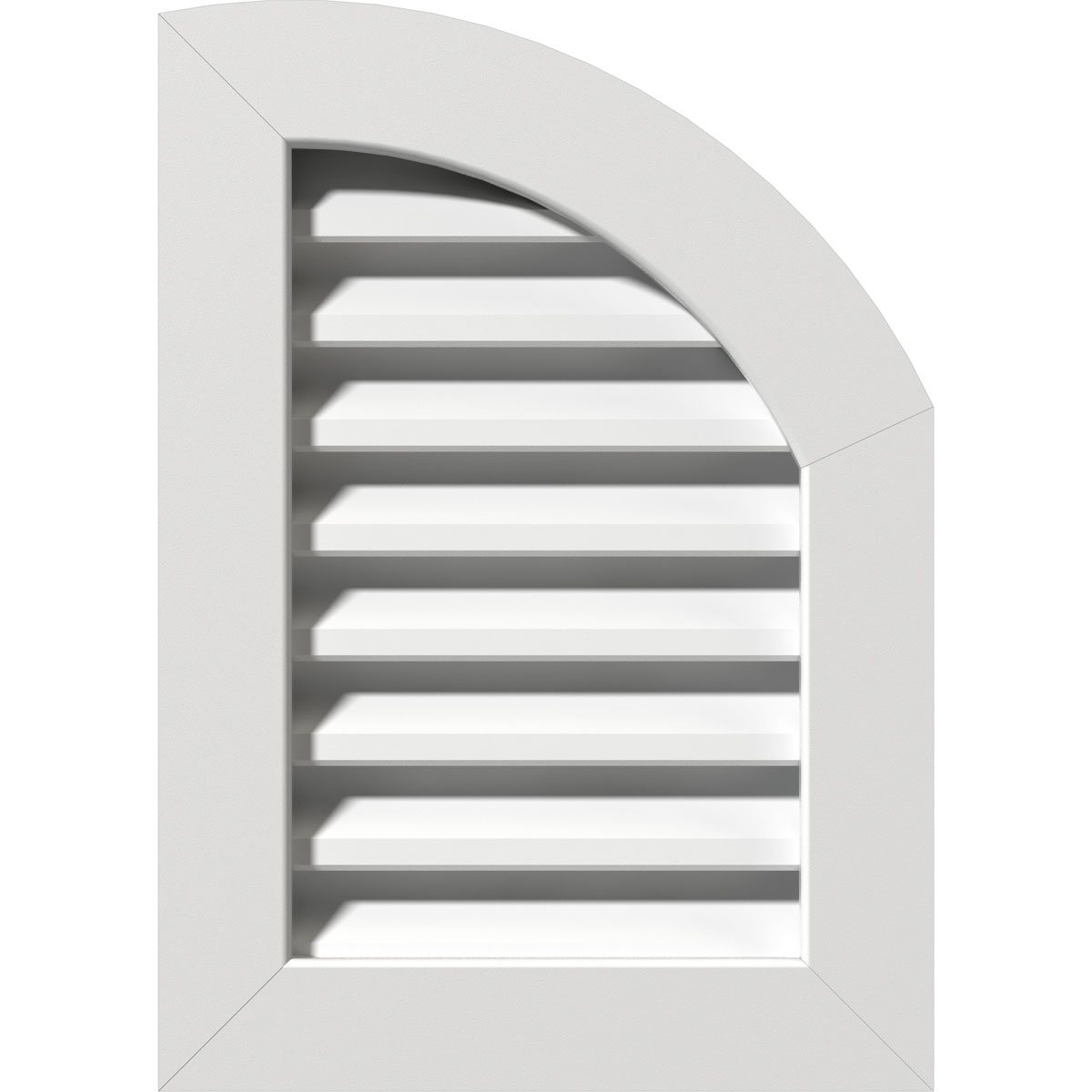 Ekena Millwork GVPQR09X3401FUN 9-in x 34-in Off-white Round top PVC Gable Louver Vent