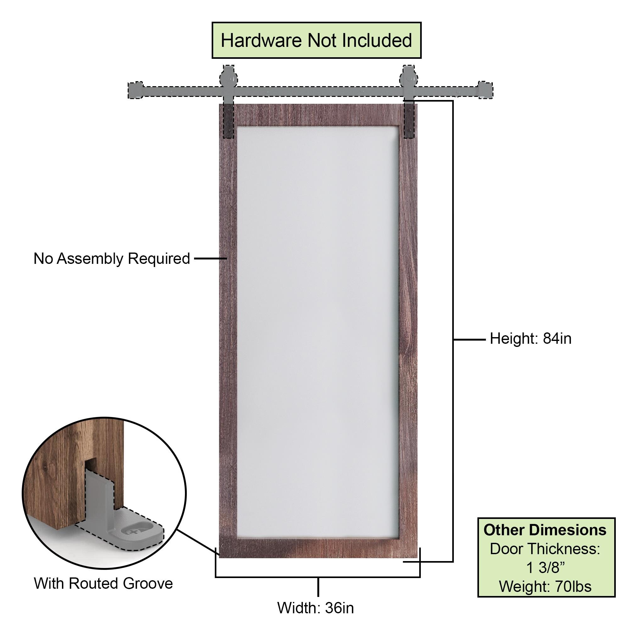HOMACER 5Z7803-3684-GD Barn-Doors - View #6