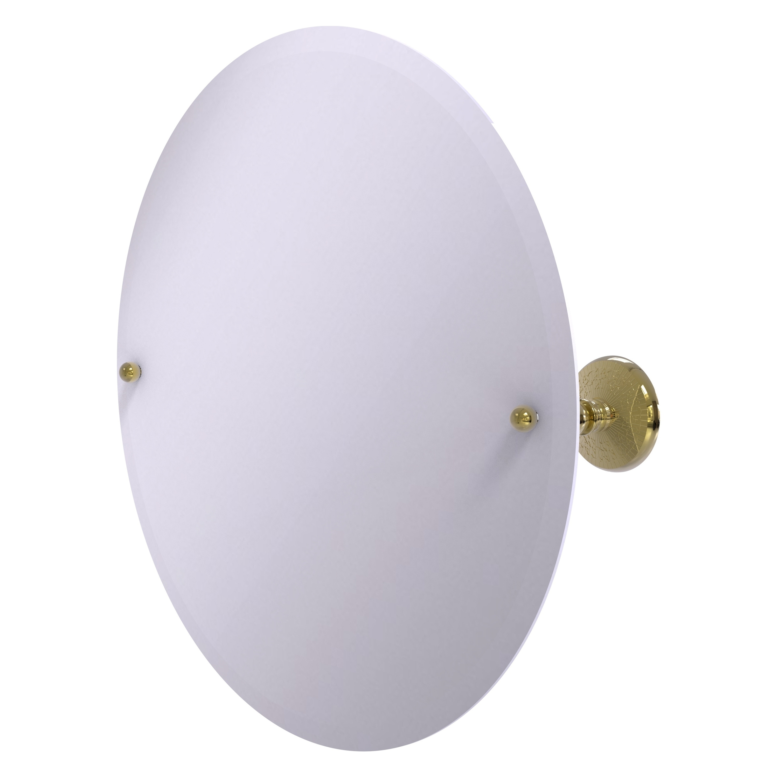 Allied Brass PMC-90-UNL Prestige Monte Carlo 22-Inches x 22-Inches Beveled Frameless Round Tilting Bathroom Vanity Mirror ( Unlacquered Brass )