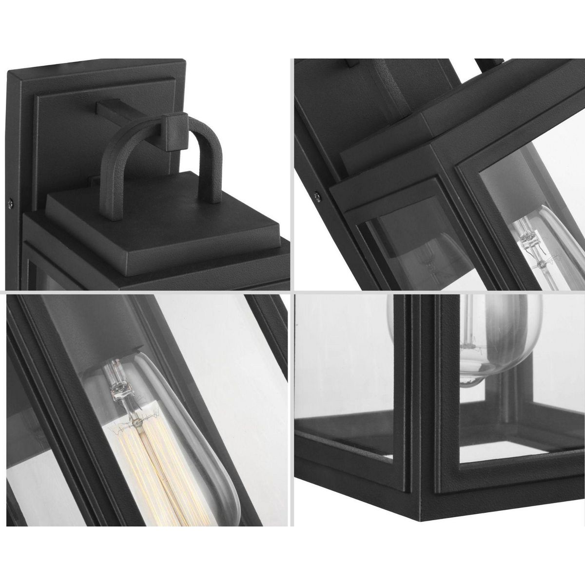 Grandbury Black Bronze Outdoor Wall Lantern with Clear Glass