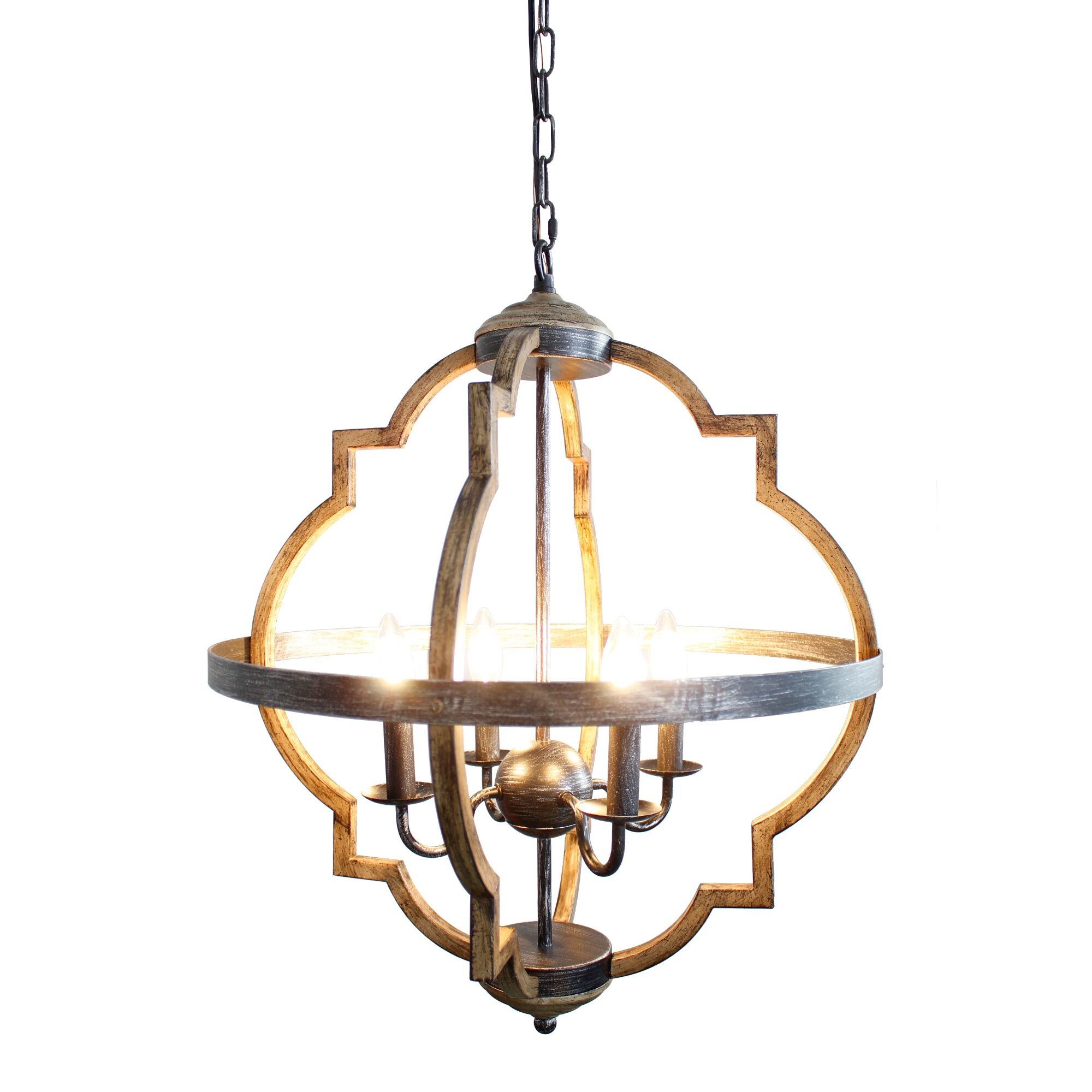 Matrix Decor Chandelier 4-Light Brown Modern/Contemporary Dry Rated ...