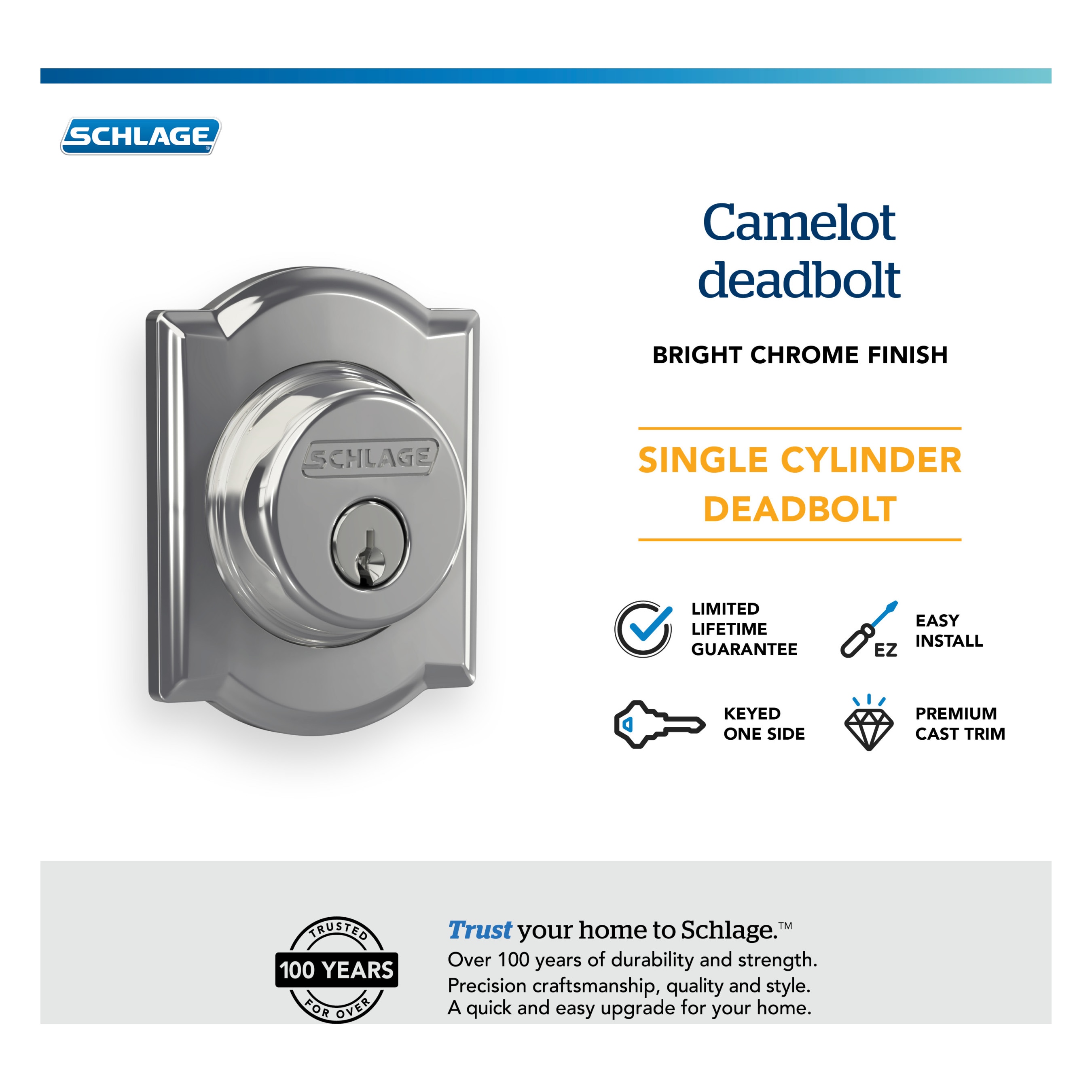 Schlage B60 CAM 625 Door-Deadbolts - View #4
