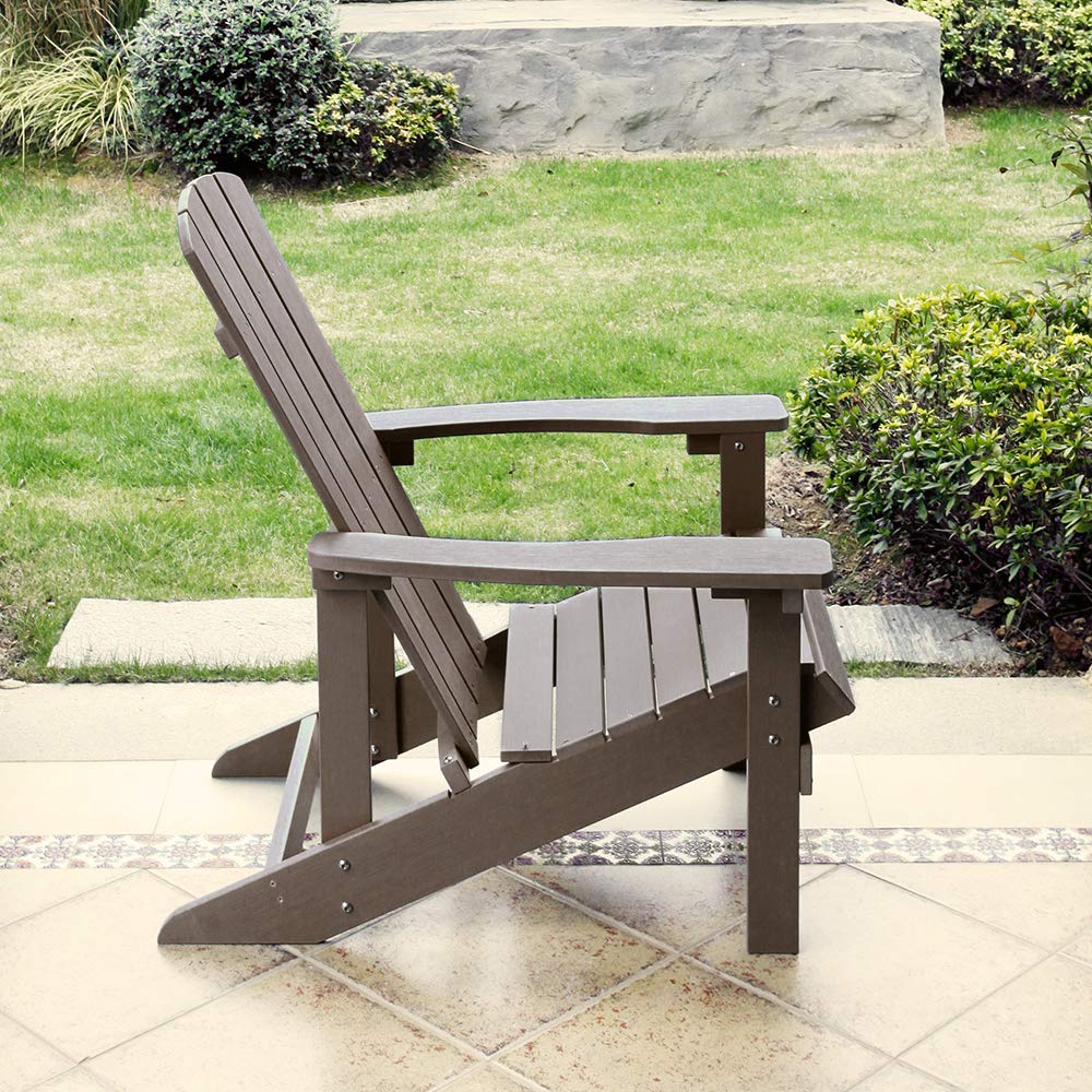 CESICIA Patio Chairs Set of 2 Brown Wood Frame Stationary