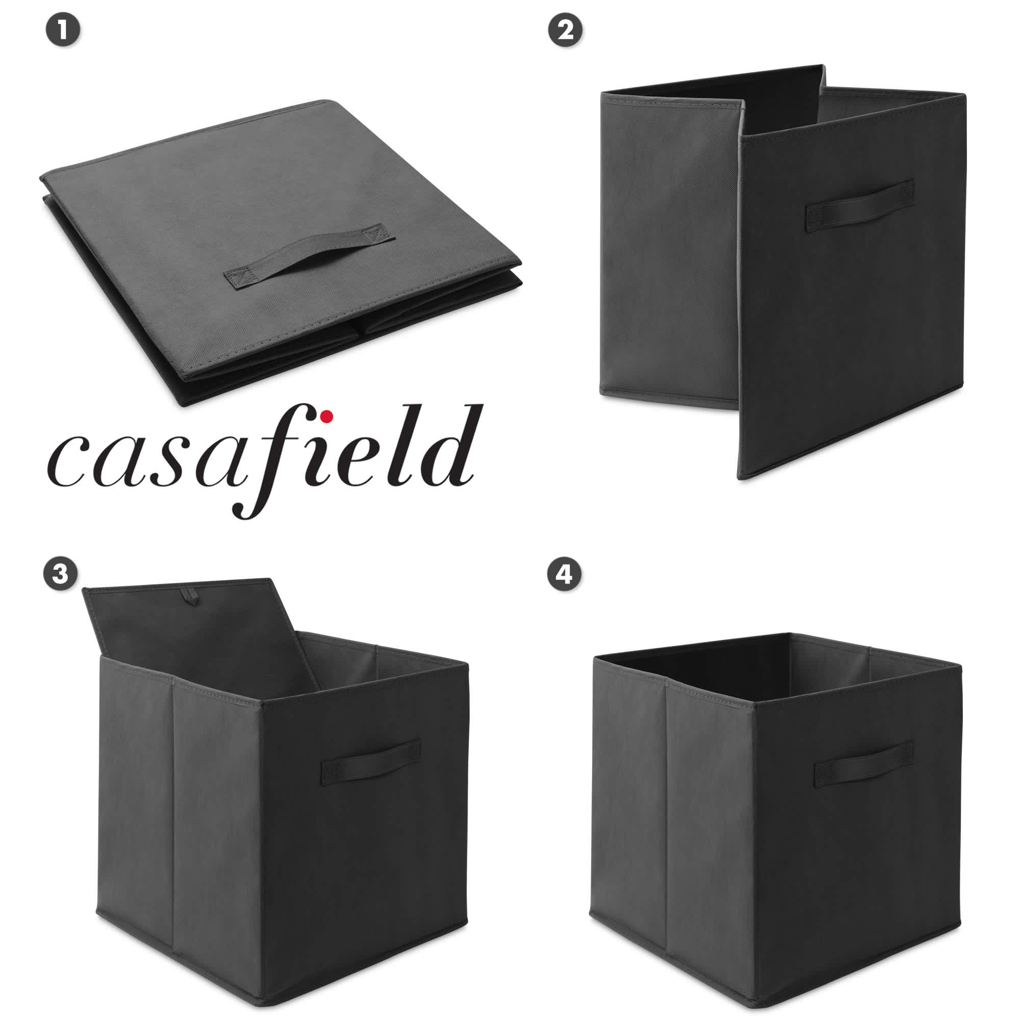 Casafield HOM-STO-13CC-BLK Laminate-Storage-Cubes - View #6