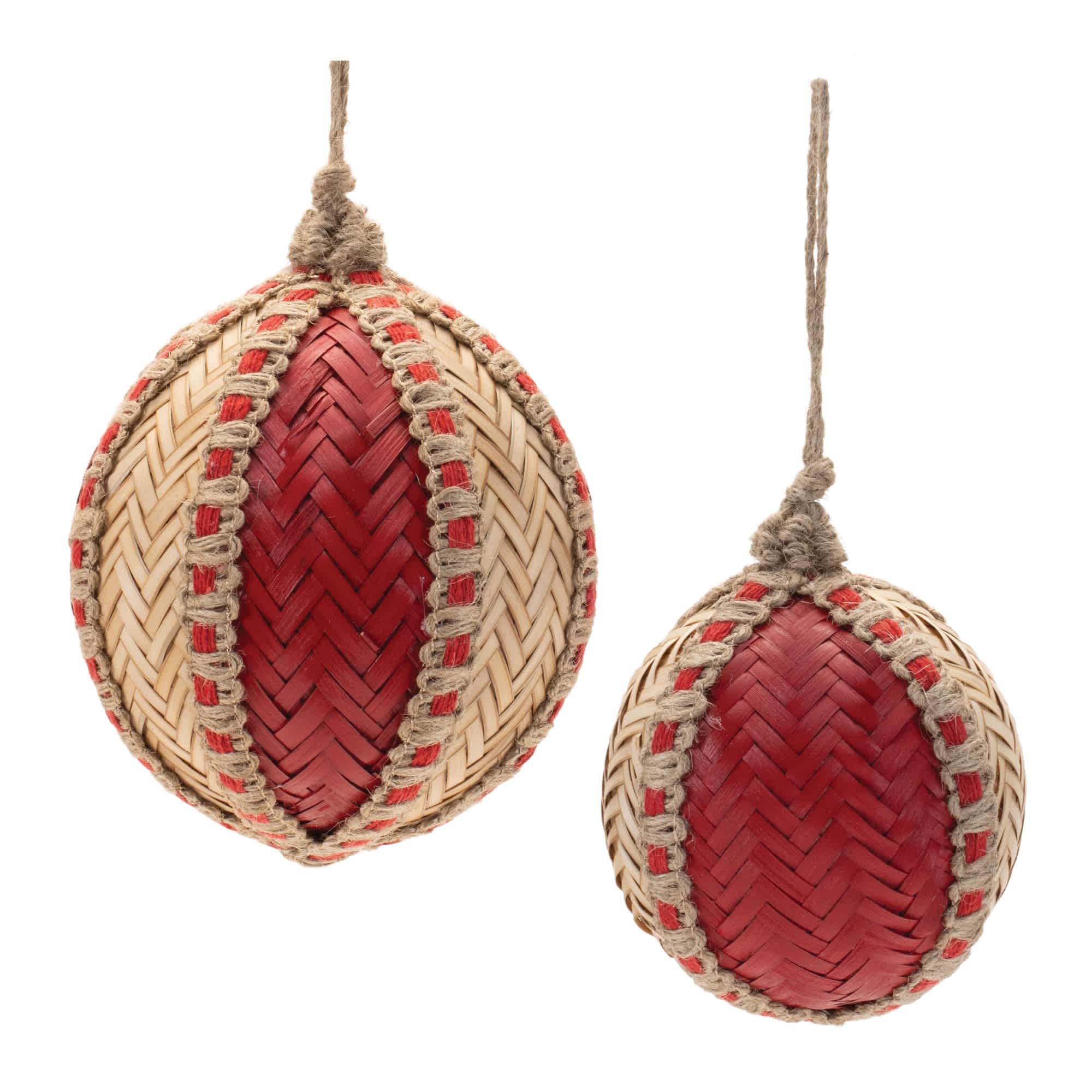 Melrose International Ball Ornament (Set of 4) 3D 4D Plastic/Bamboo #94395DS