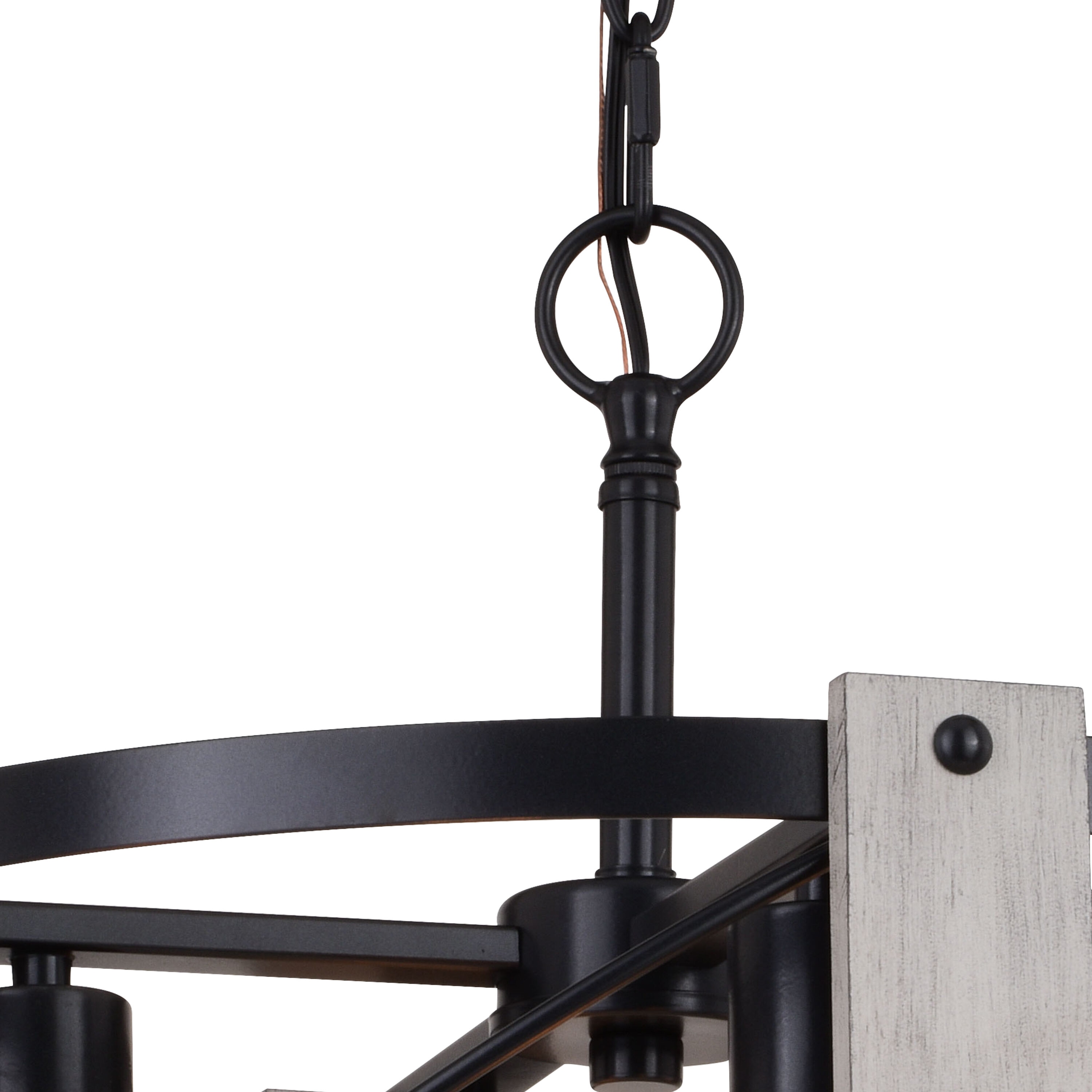 Burien 18" Black and Washed Ash Farmhouse Drum Pendant Light