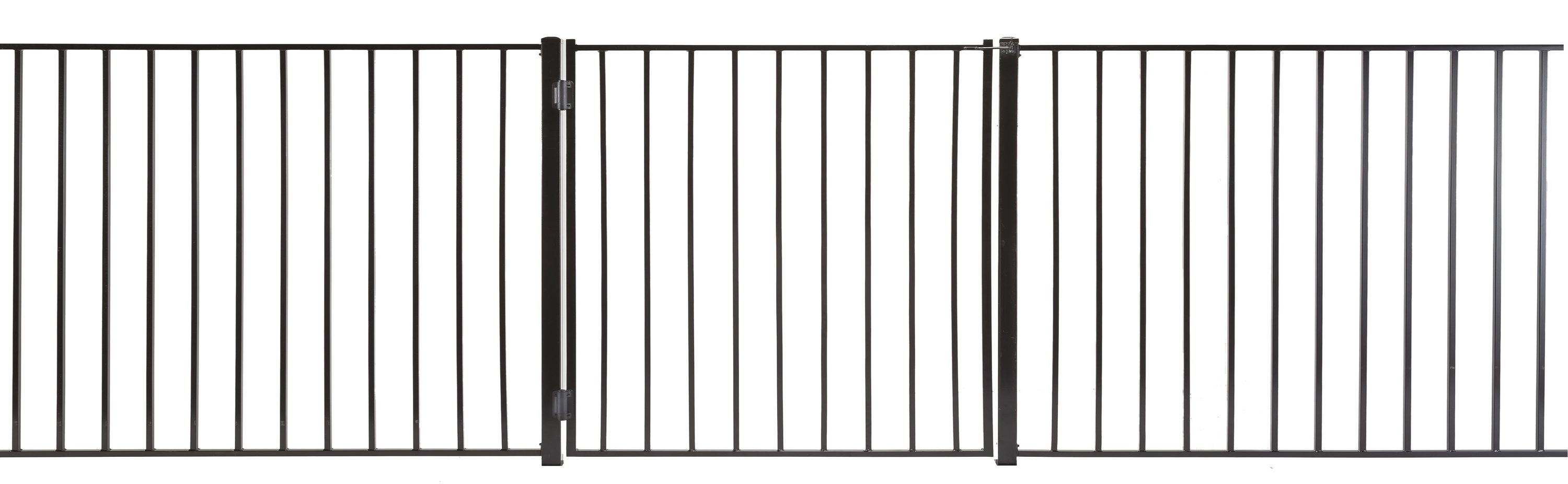  58272620 Monroe 3-ft H x 3-ft W Powder Coated Steel Flat-top Decorative Walk-thru Fence Gate