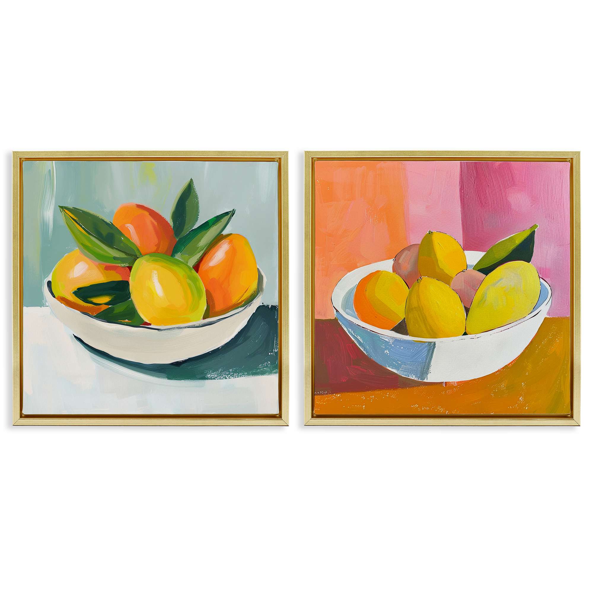 Stupell Industries B2-753-FFG-2PC-17X17 Fresh Fruits in Bowl 2pc Floating Frame Set design by Walker Noble