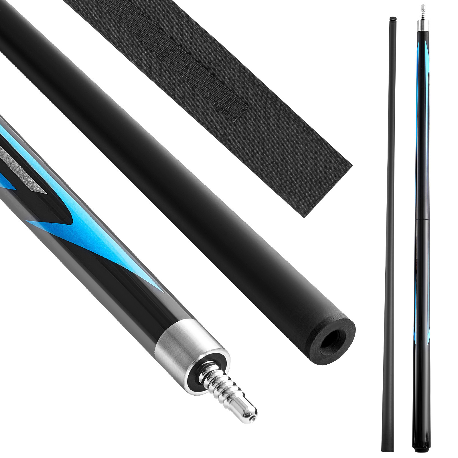 GIVIMO 58-in Jump Break Pool Cue 19.5-oz Carbon Fiber Shaft Maple Butt Heavy Hitter Billiard Cue Stick with Bakelite Tip for Adult Home Bar and Office Use