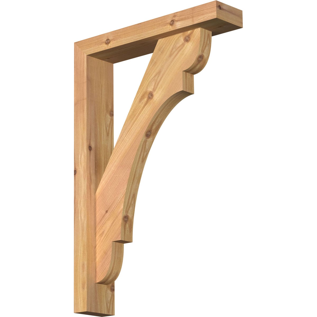 Ekena Millwork 1463510 Olympic Block Smooth Bracket with Offset Brace 3-1/2-in x 16-in x 24-in Western red cedar Brown Wood Standard bracket