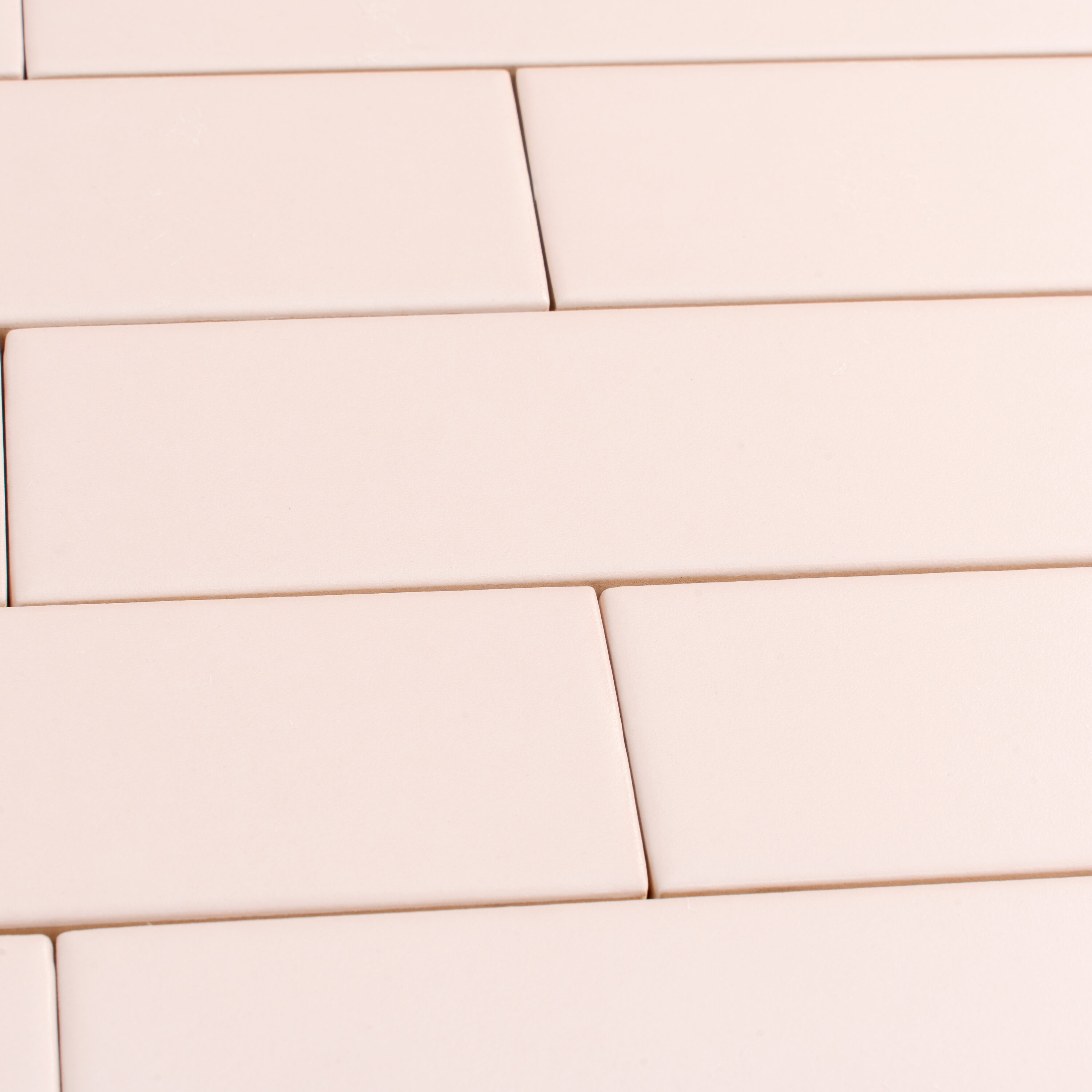 Matte Pink Ceramic Subway Tile 2" x 8"