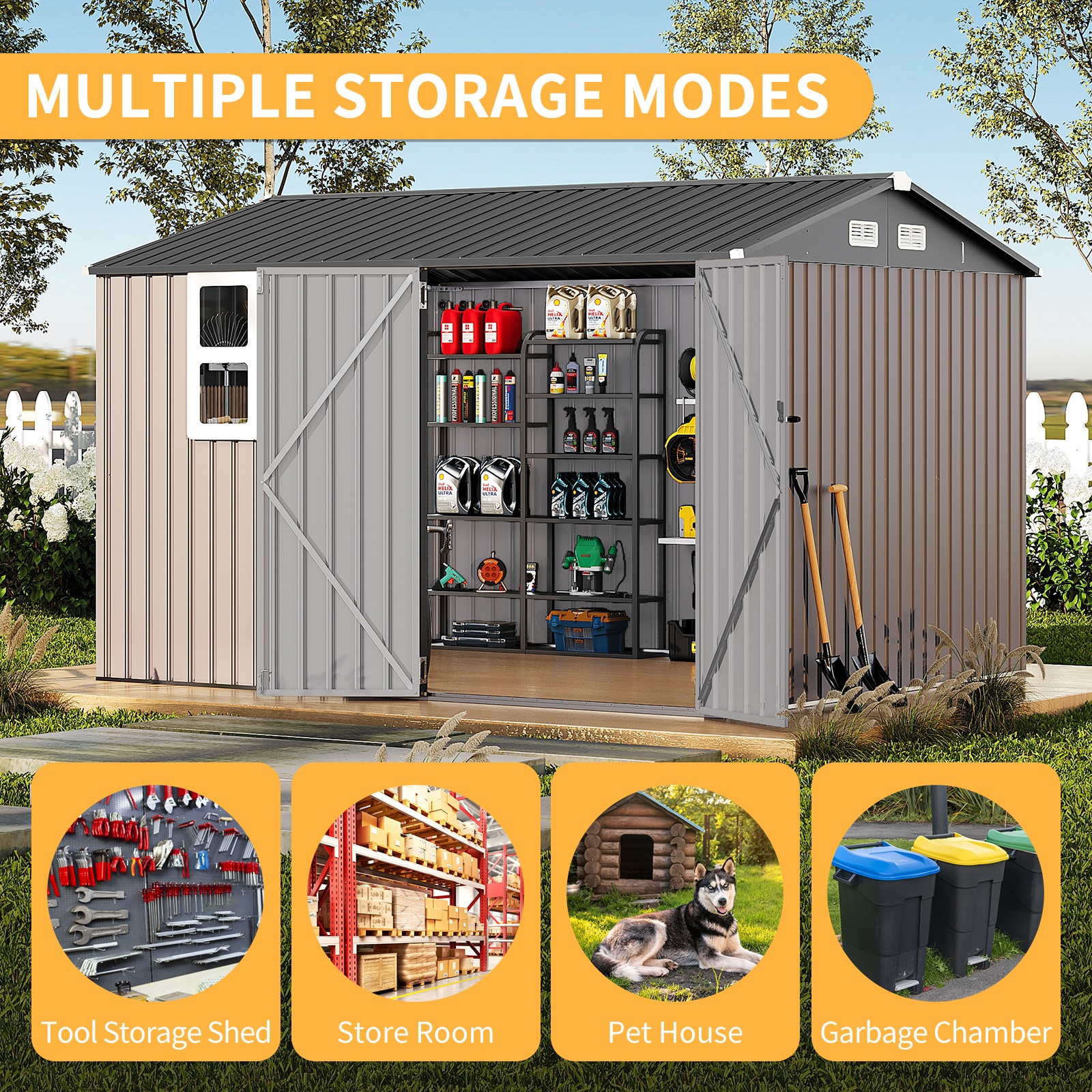 GarveeLife C3H-IBTBGGDOISN Metal-Storage-Buildings-Sheds - View #3