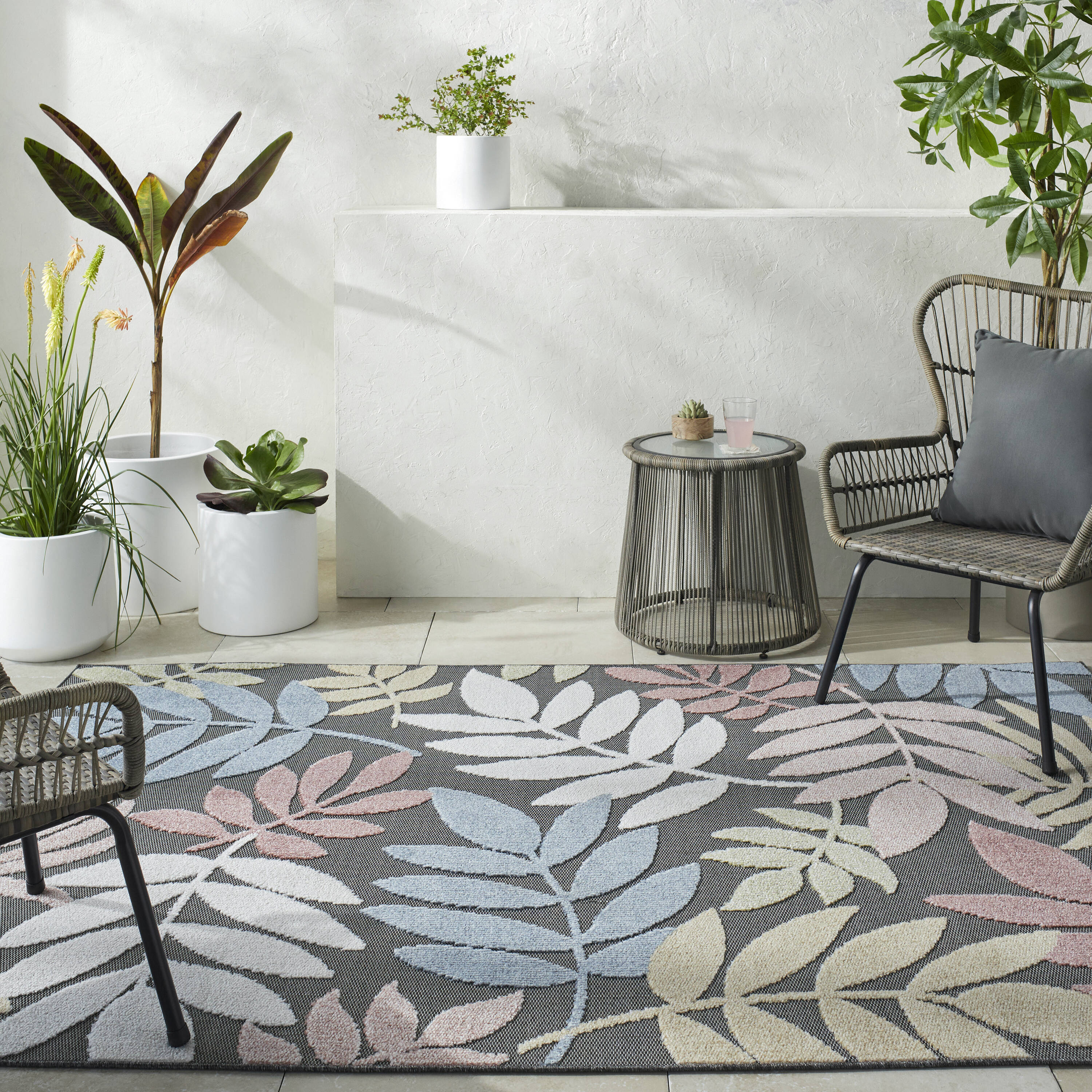 Livabliss LKD2306-679 Lakeside 7 x 9 (ft) Polypropylene Gray Rectangular Outdoor Coastal Area rug