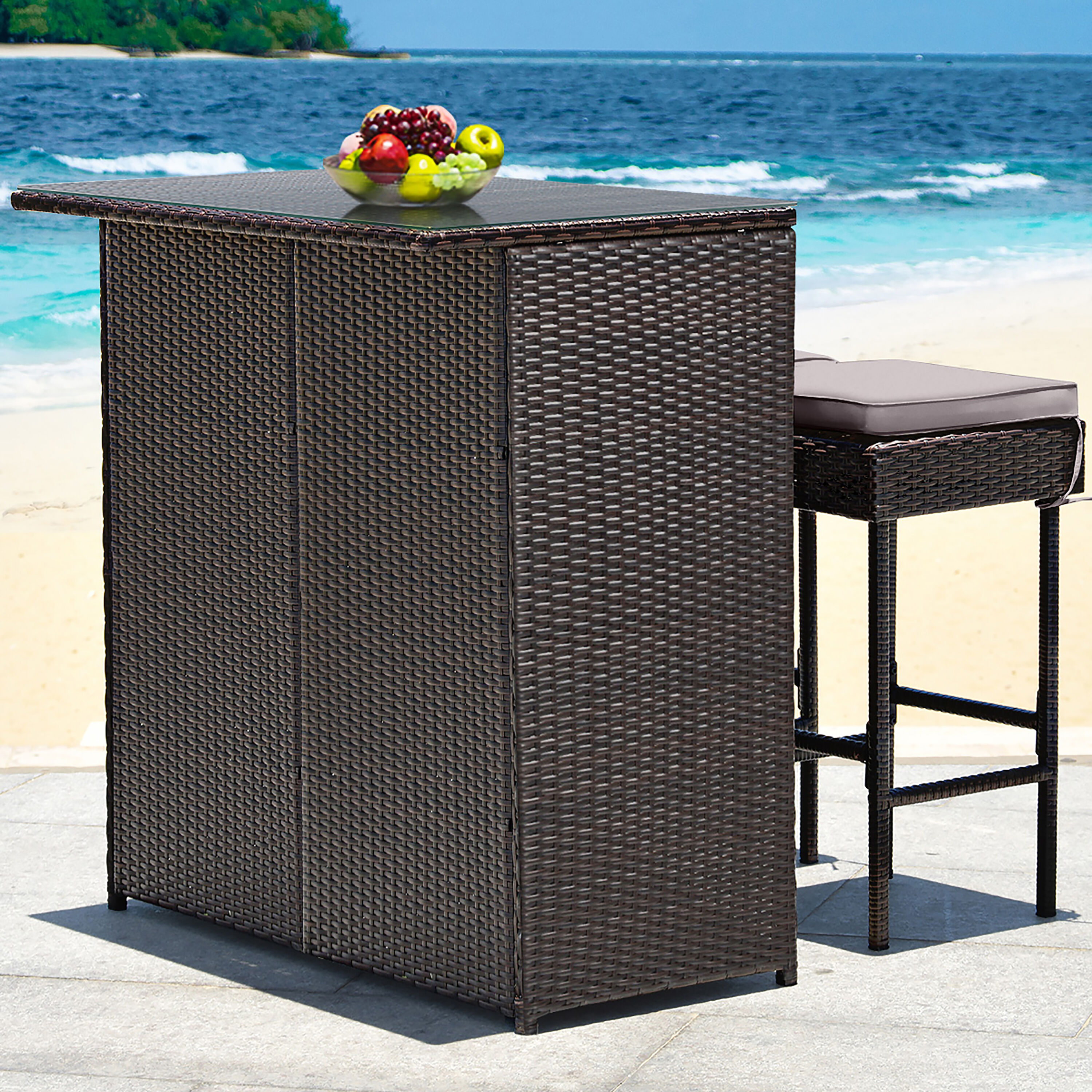 Costway HW68745WH-GR Patio-Bars - View #7