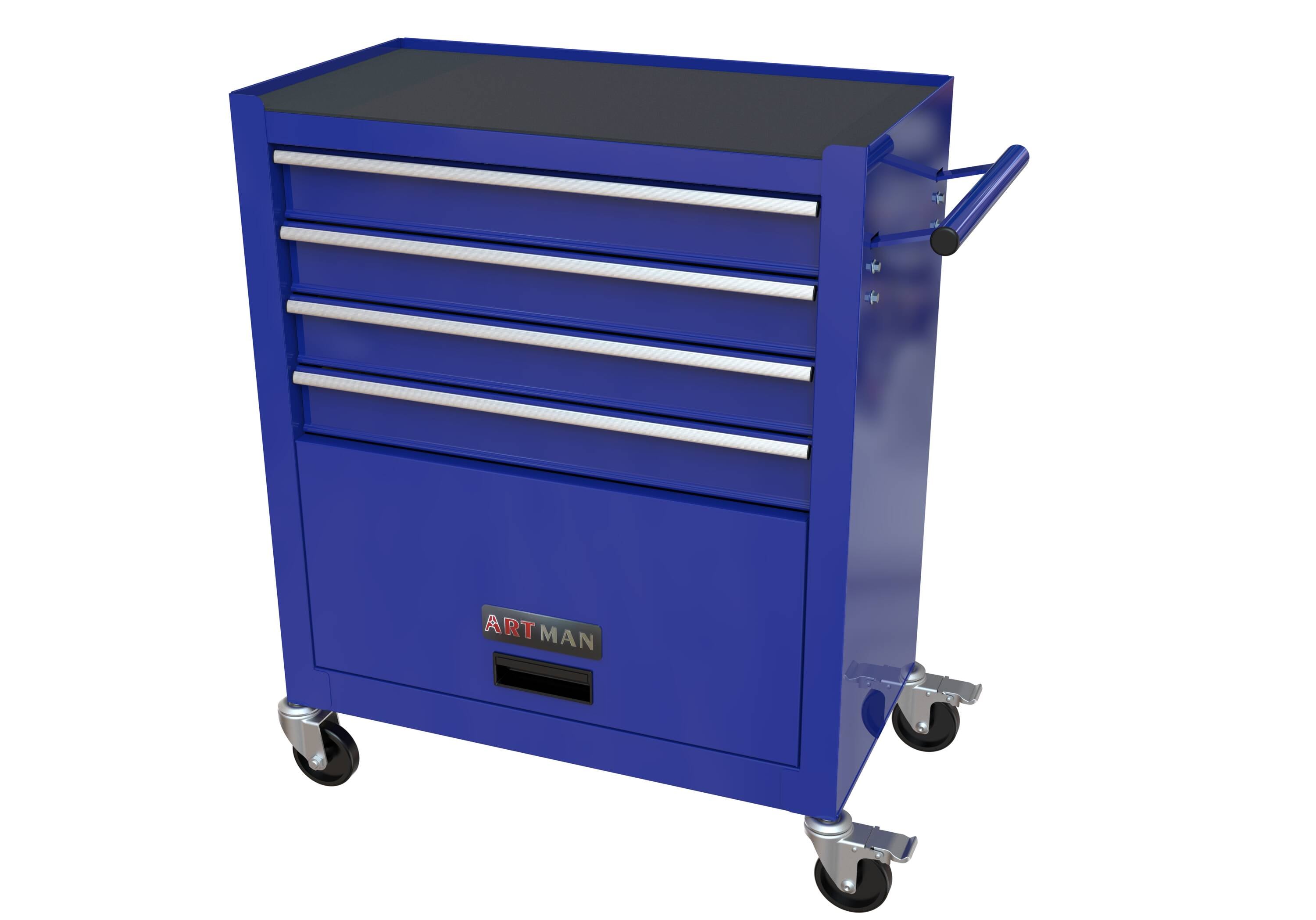 Siavonce XH258795 Rrolling Tool Box 24-in W x 30-in H 4 -Drawer Steel Rolling Tool Cabinet ( Blue )