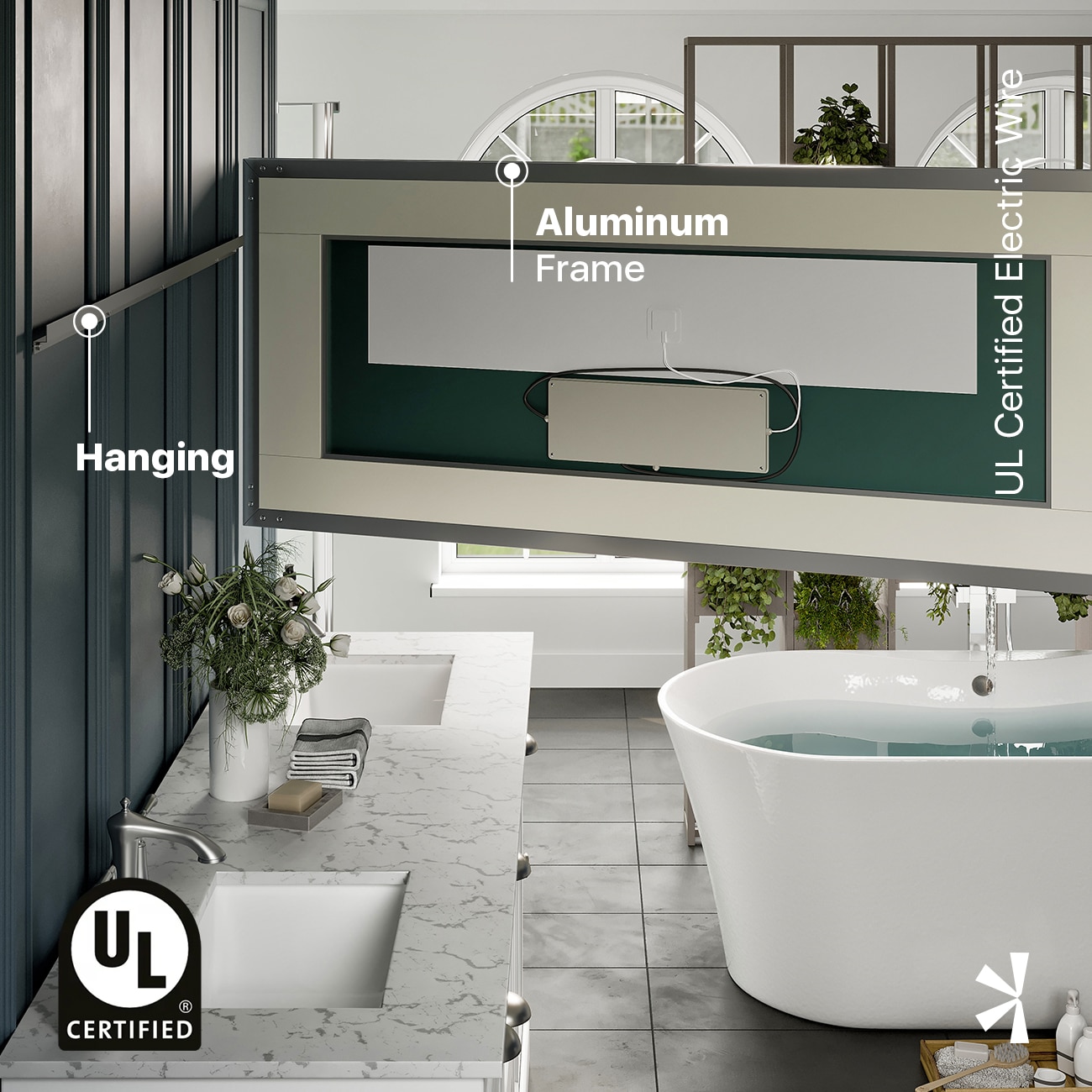 Eviva EVMR550-72X30-LED Framed-Bath-Mirrors - View #6