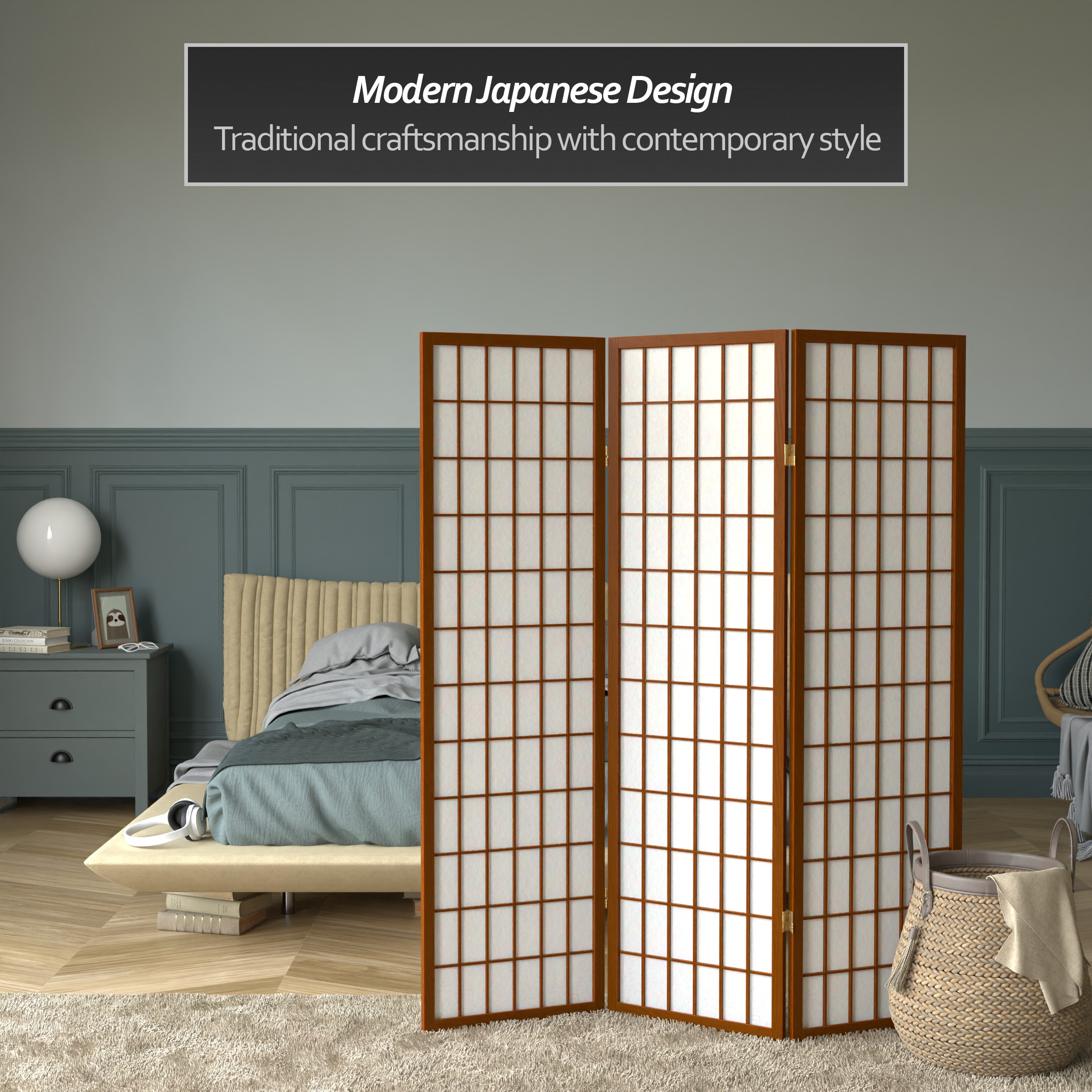 Oriental Furniture WP60-WAL-3P Indoor-Privacy-Screens - View #2