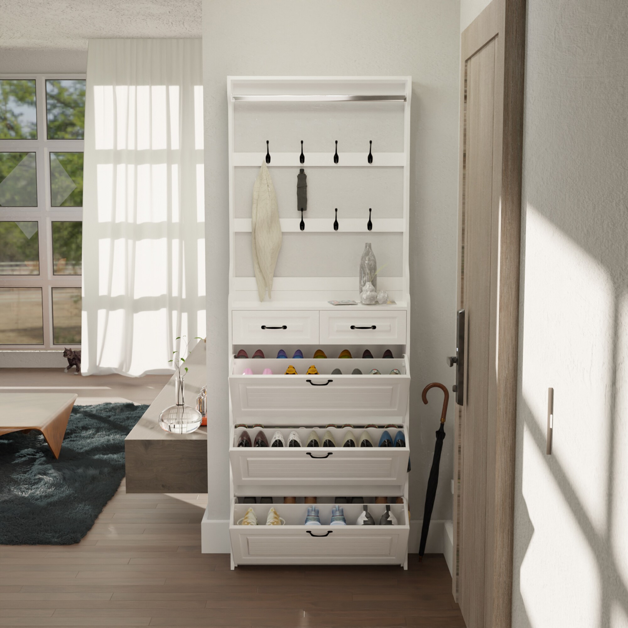 SINOFURN SYC080015WT Shoe-Racks - View #15