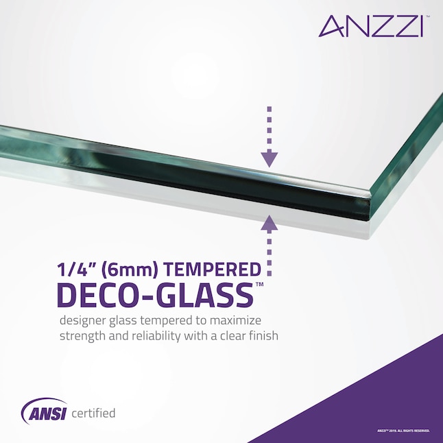 ANZZI Halberd series Polished Chrome 47-in to 48-in x 72-in Framed ...