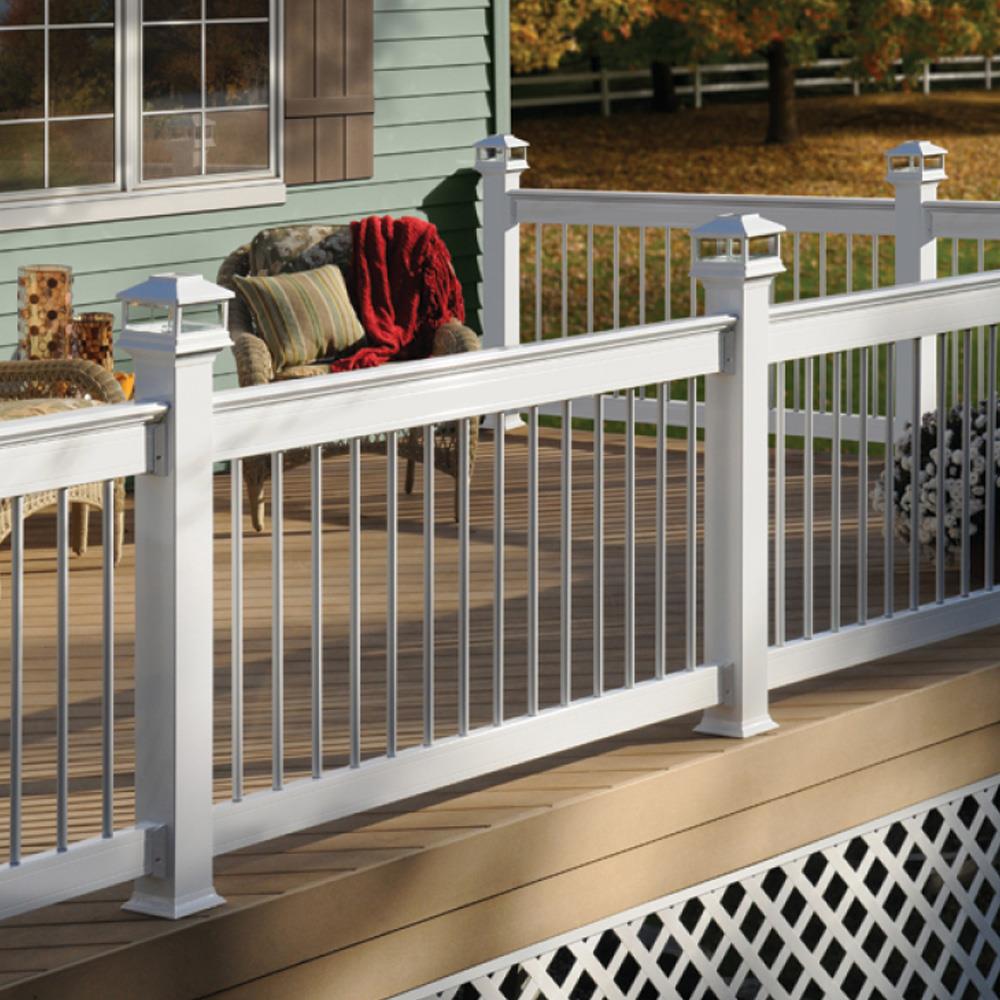 Deckorators Pro 8-ft x 2-in x 3-ft White Aluminum Deck Rail Kit ...